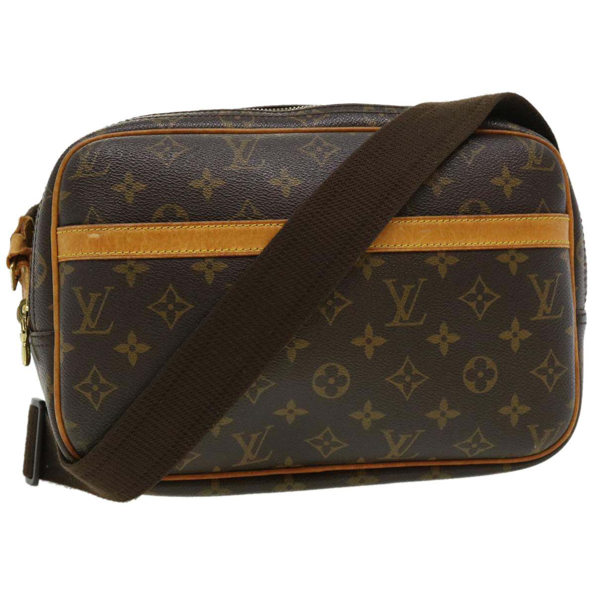 Louis Vuitton Reporter Pm Brown Canvas Shoulder Bag (Pre-Owned)