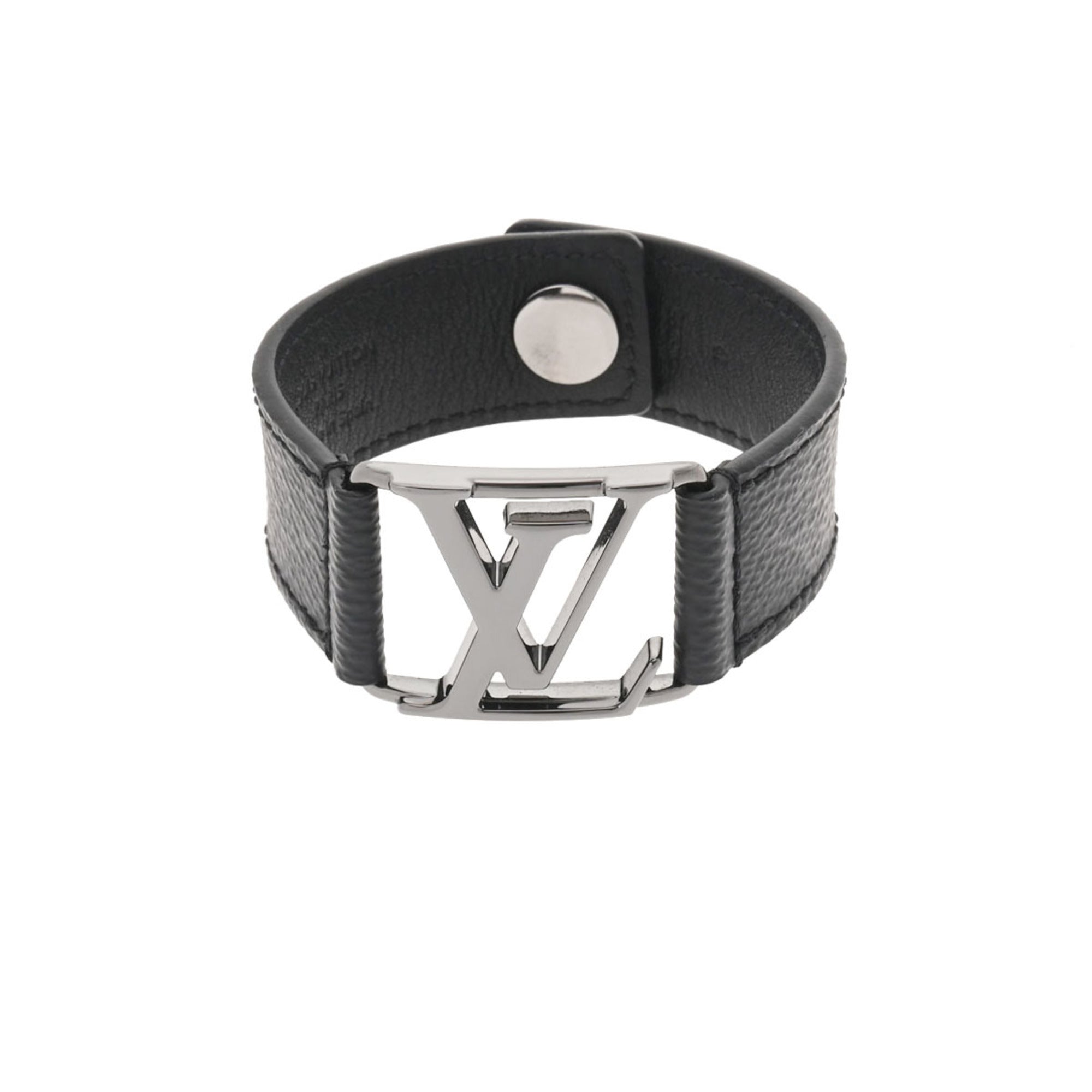 Louis Vuitton Monogram / Silver Plated Hockenheim Bracelet M6295