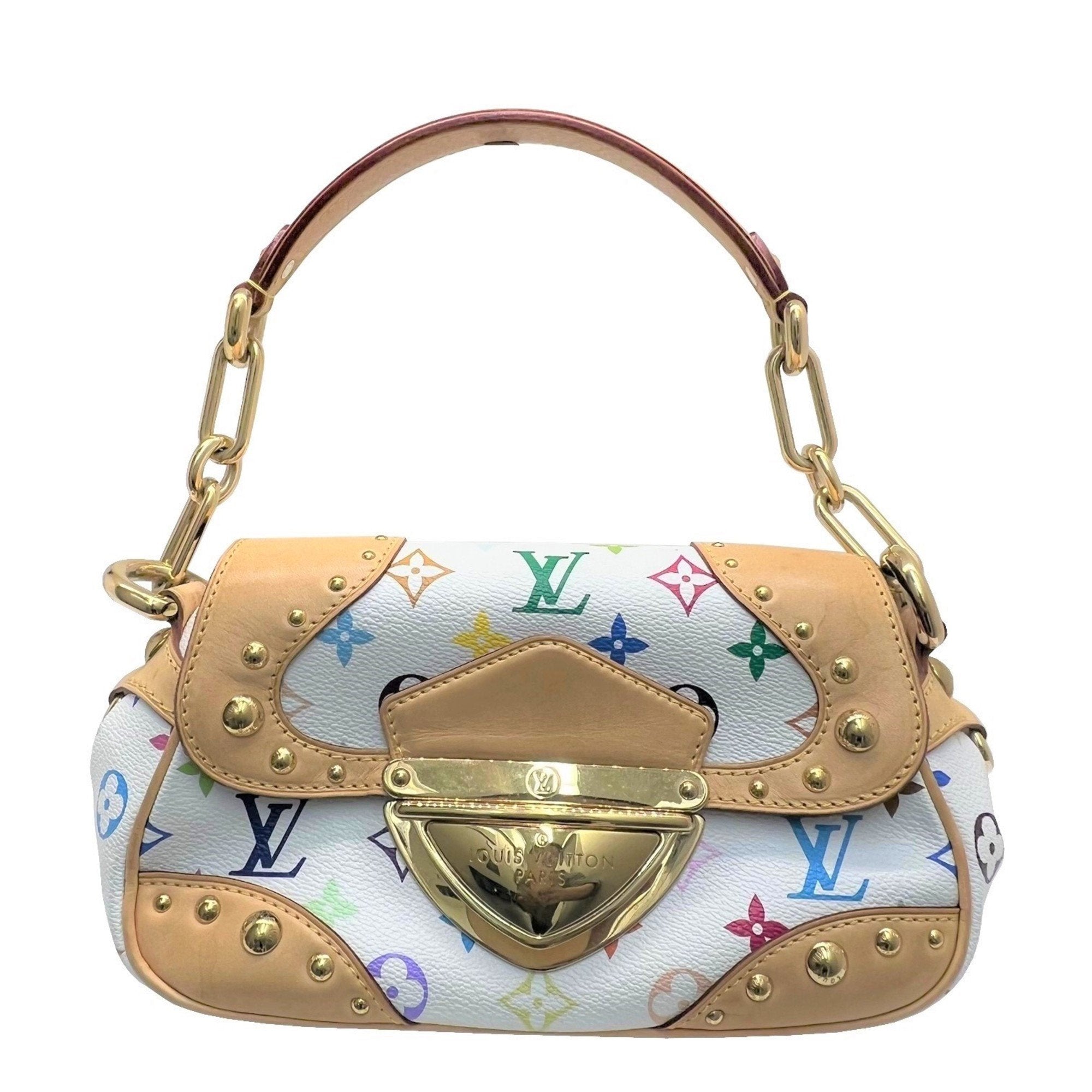 Pre-owned Louis Vuitton Marilyn Cloth Handbag In White
