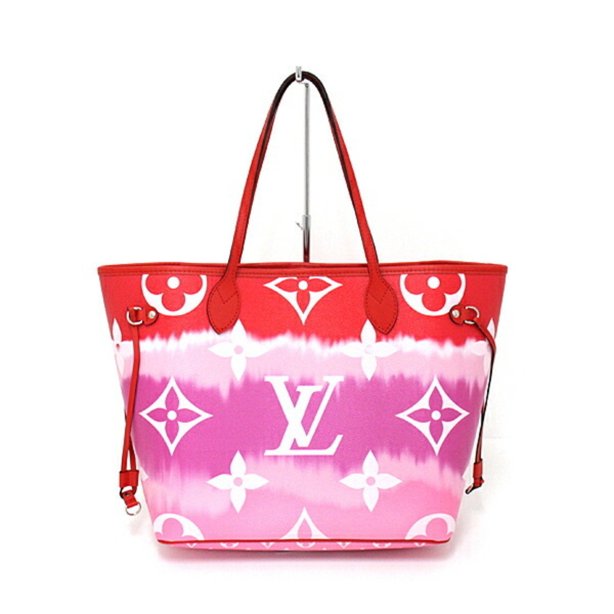 Louis Vuitton Escale Neverfull MM M45127 Rouge Red Pink Watercolor Monogram  Tote 
