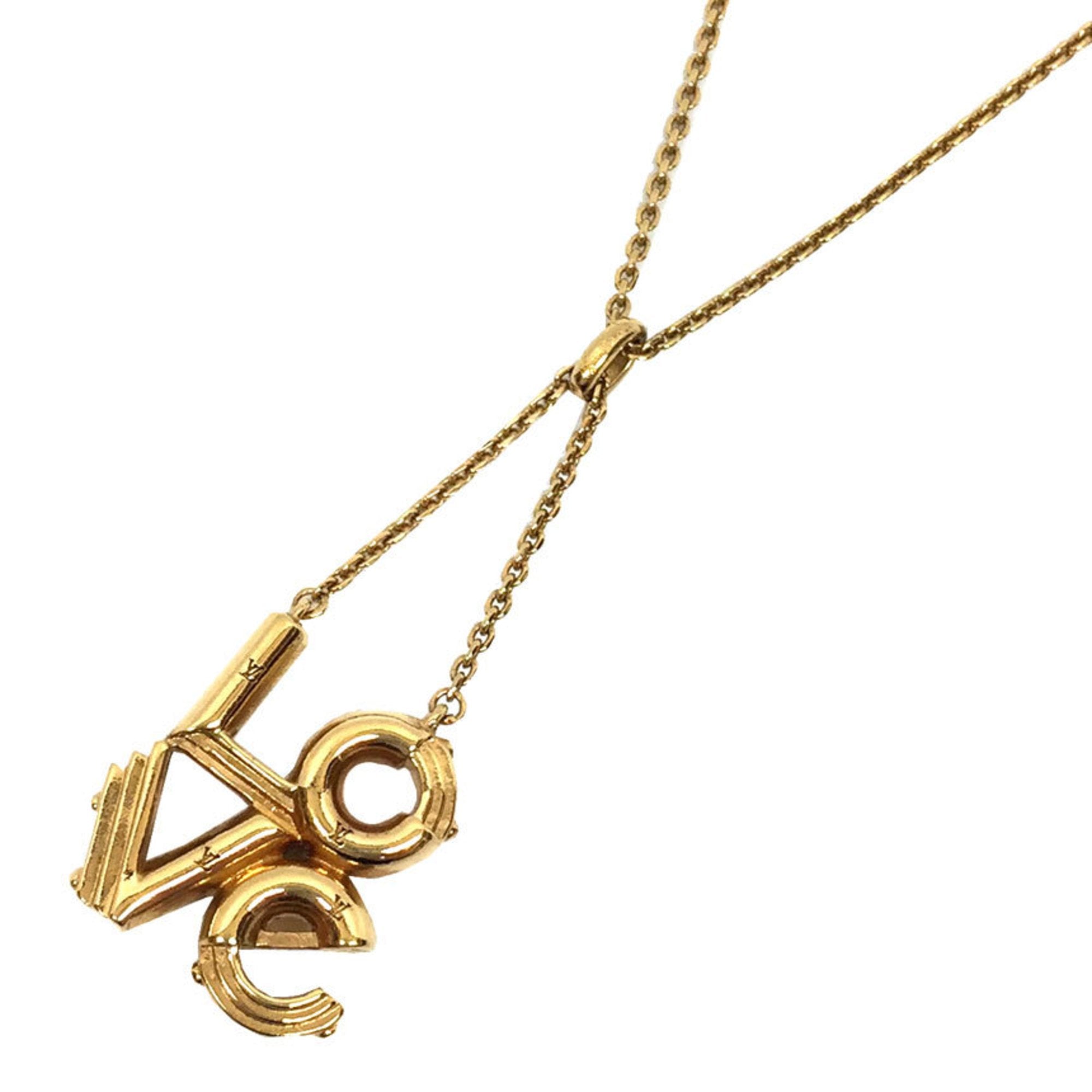 Louis Vuitton Gold Metal Love Lock Pendant Necklace For Sale at 1stDibs