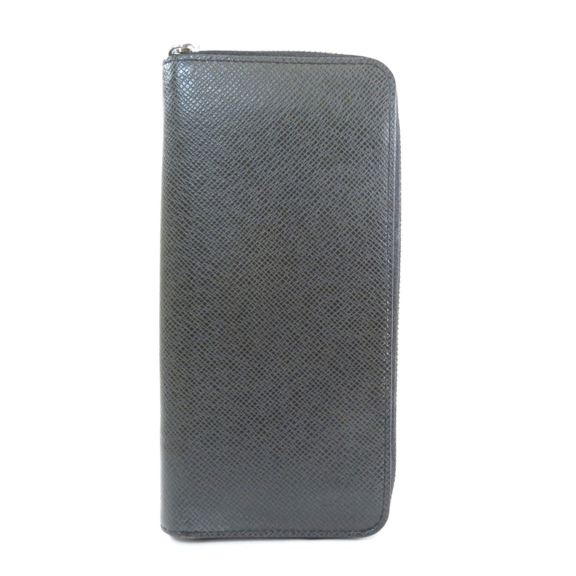 Louis Vuitton Long Wallet Zippy Vertical Ardoise Black Taiga M30503