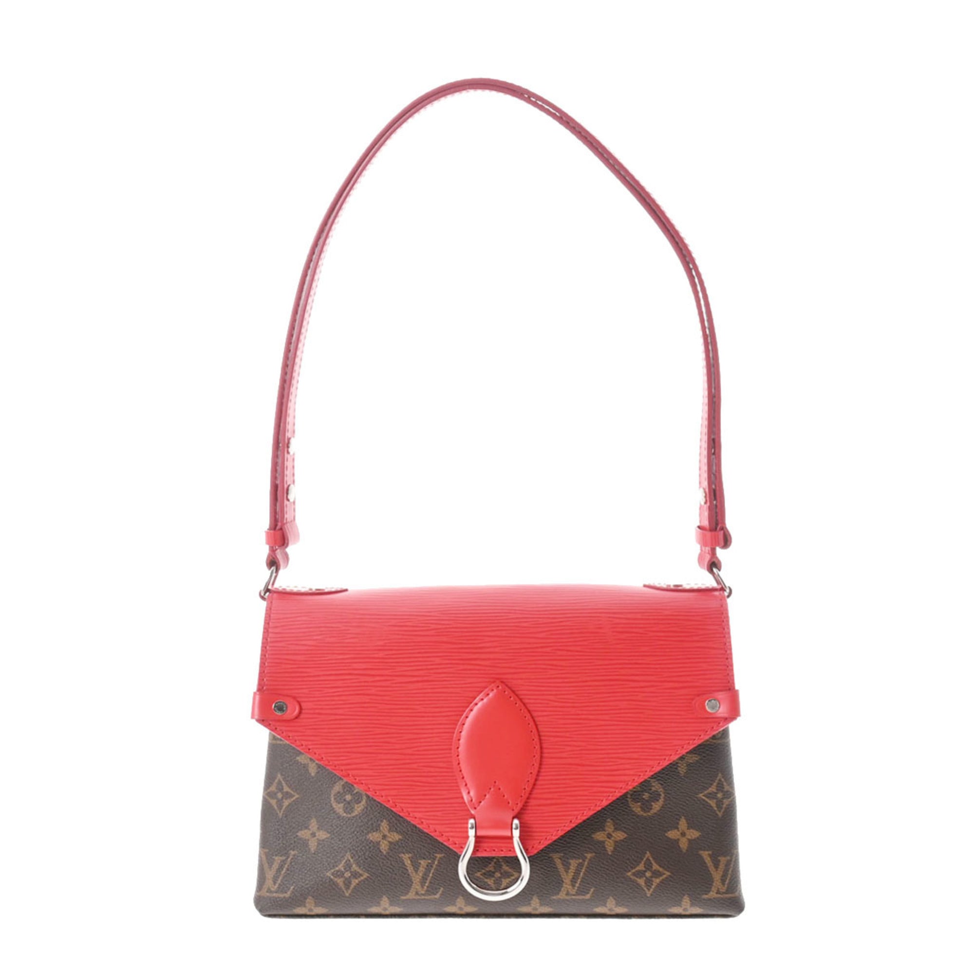 LOUIS VUITTON Saint Michel Monogram Epi Shoulder Bag Red