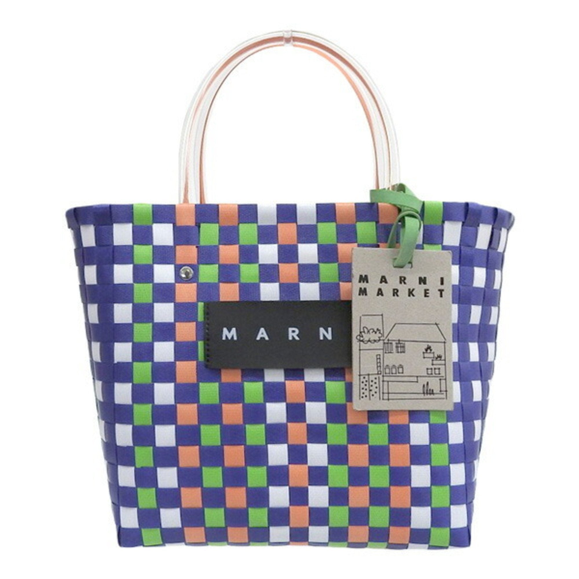 MARNI picnic bag tote blue/multicolor polypropylene