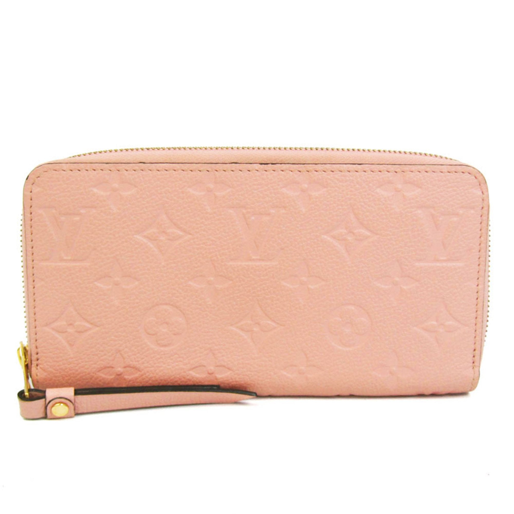 LOUIS VUITTON Monogram Empreinte Leather Zippy Wallet Rose Poudre Pink