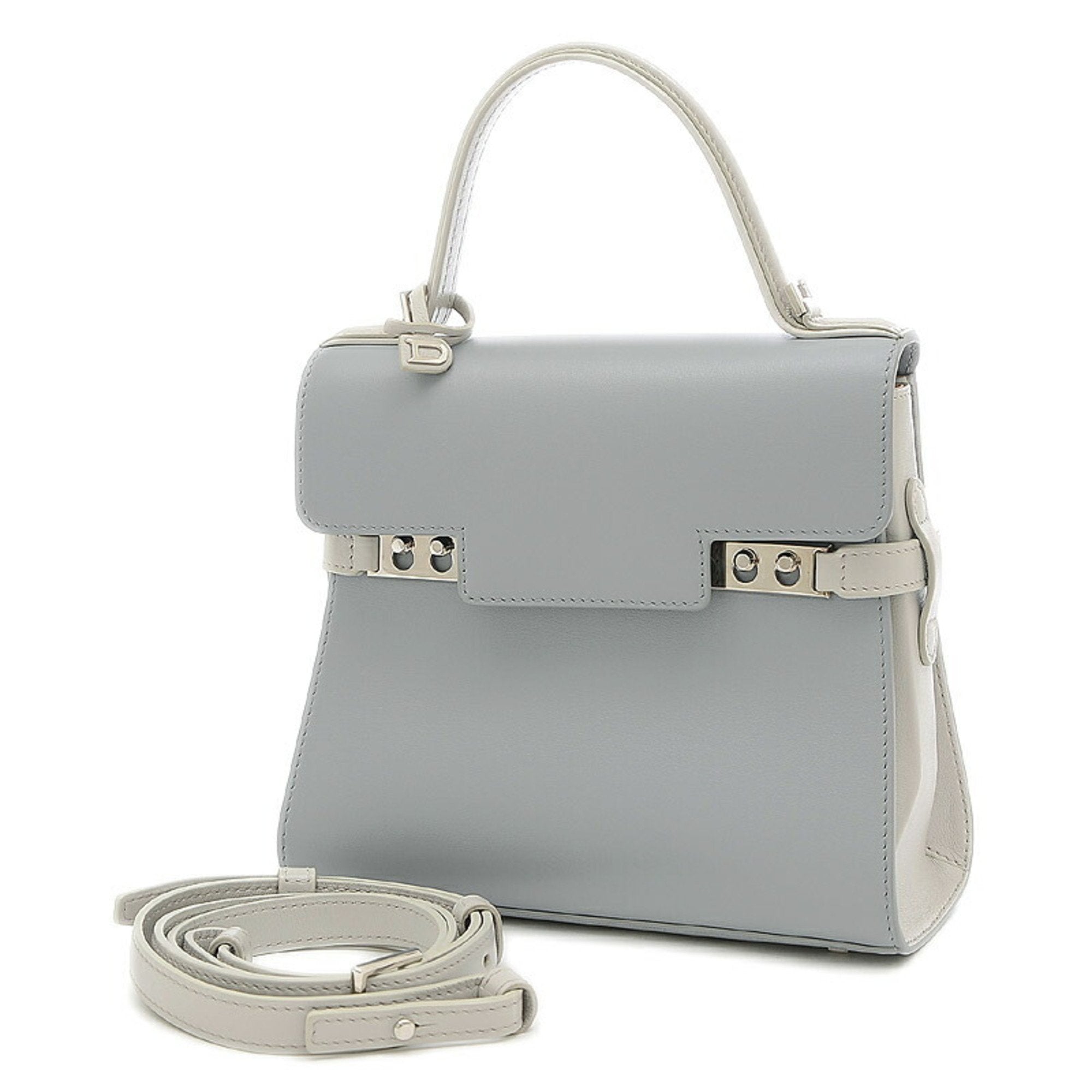 Tempête leather crossbody bag Delvaux Silver in Leather - 24825331