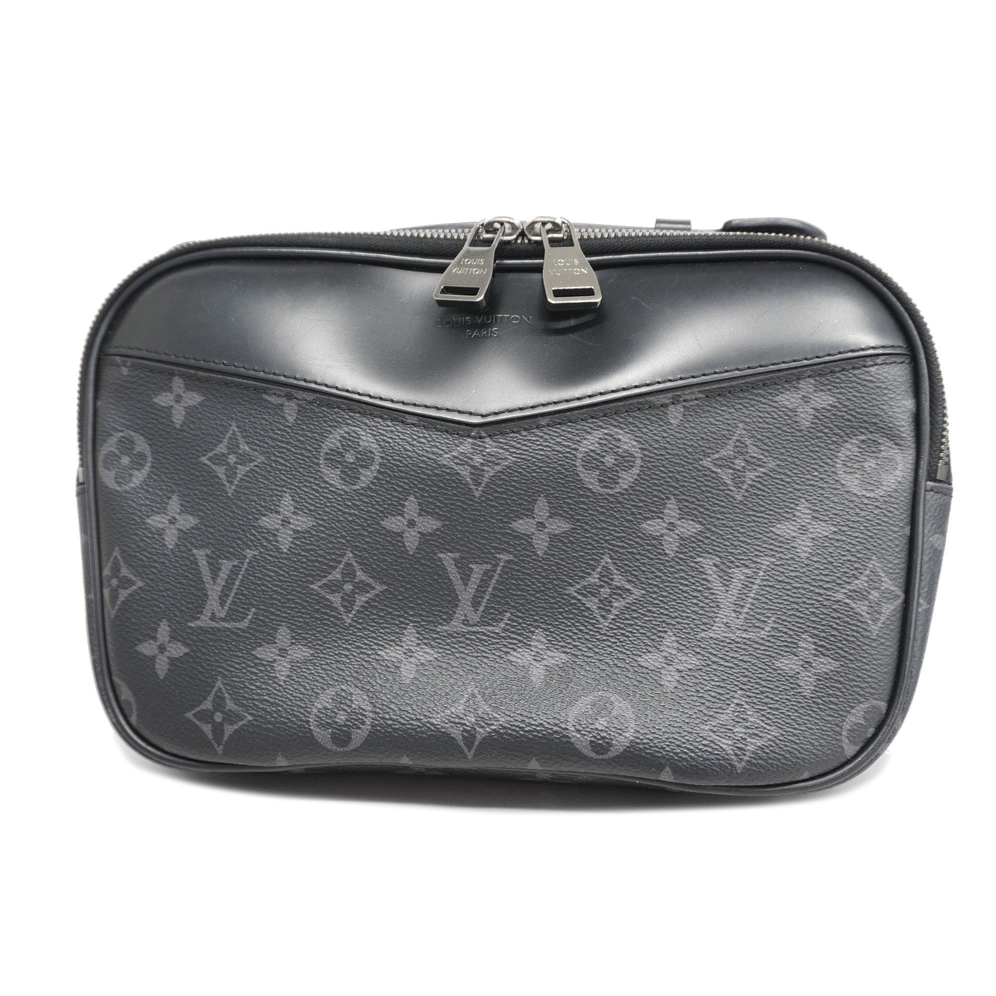 LOUIS VUITTON Monogram Eclipse Bumbag Body Bag Black Gray M42906