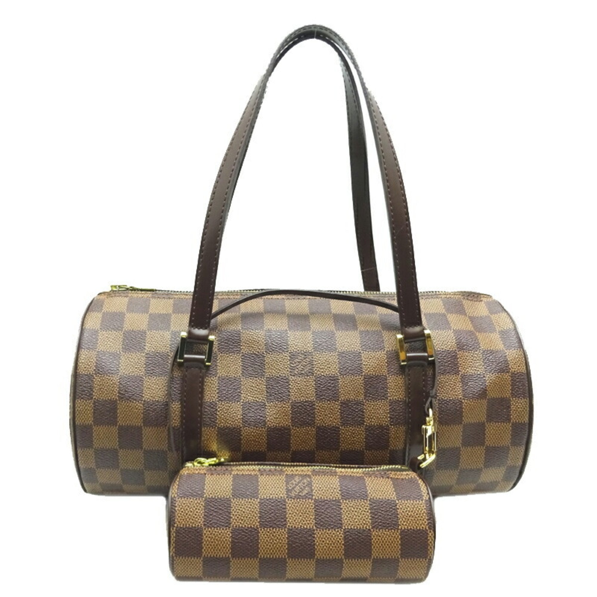 Louis Vuitton Papillon Gm Women's Handbag With Mini Pouch N51303 Damier  Canvas Ebene (brown)