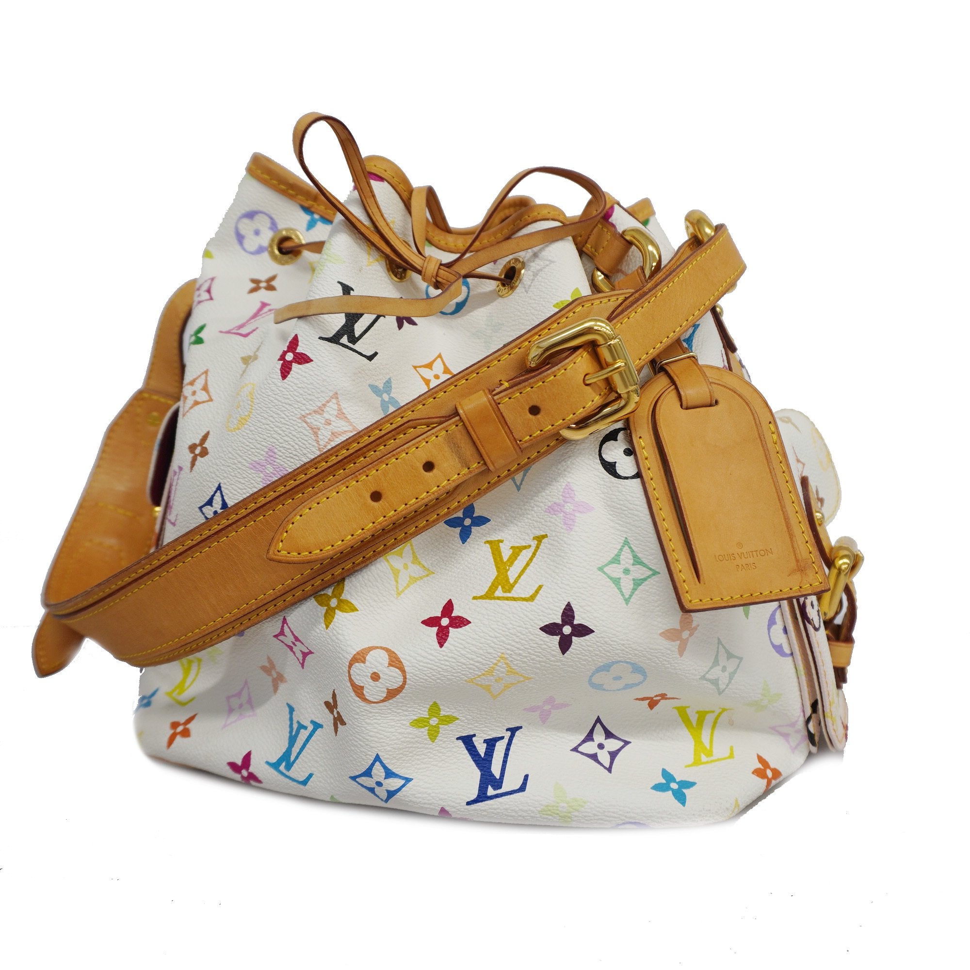 LOUIS VUITTON Multicolor Petit Noe Shoulder Bag White M42229 LV