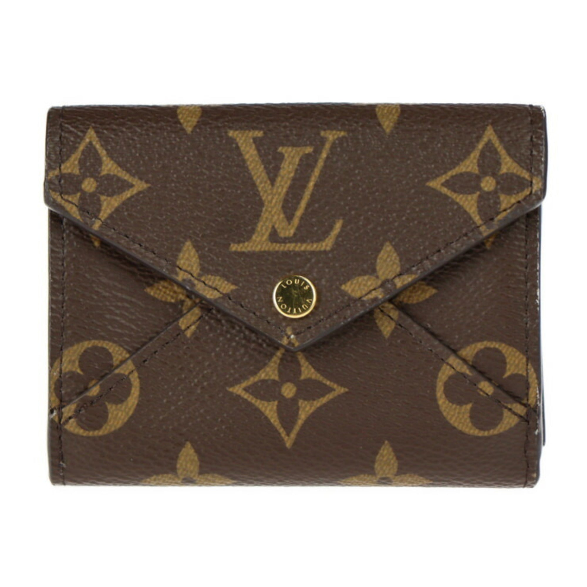 LOUIS VUITTON Louis Vuitton Portefeuille Celeste Trifold Wallet M81667  Monogram Canvas Leather Brown Shimmer Champagne Gold Hardware W Hook