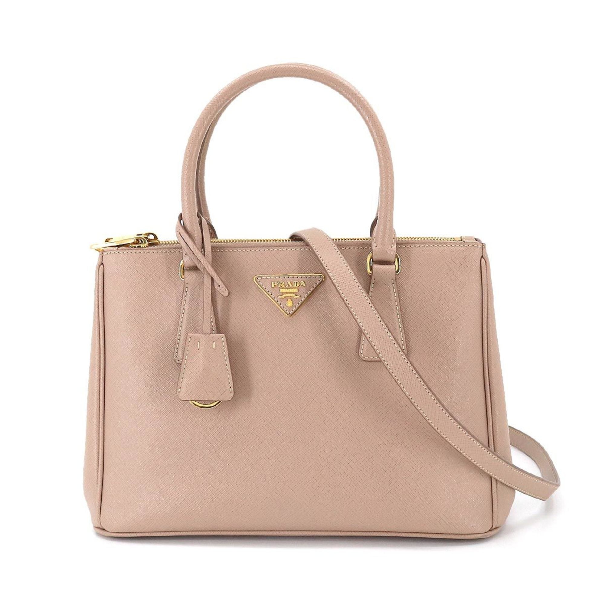 PRADA Galleria Saffiano Shoulder Bag Medium Beige color Leather