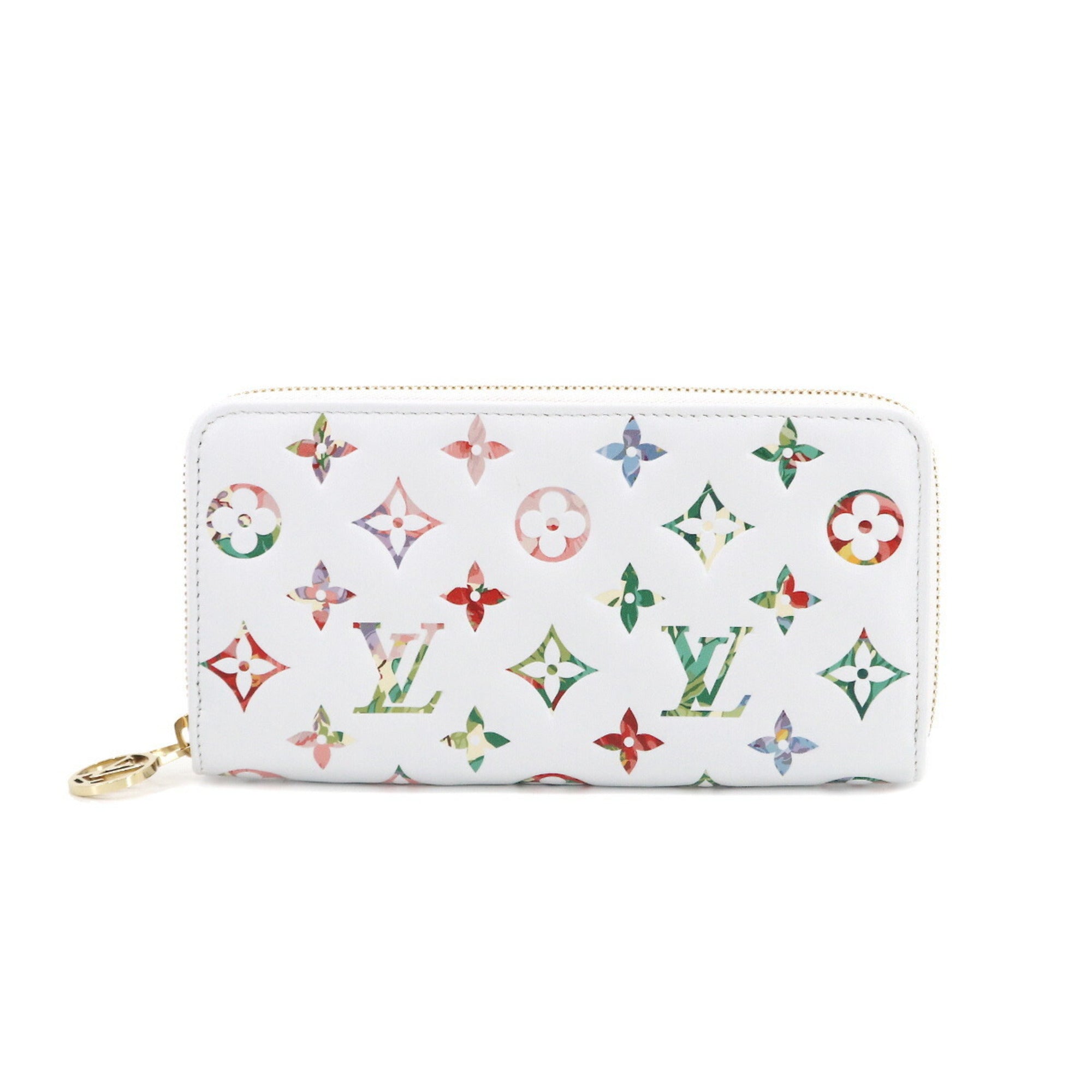 LOUIS VUITTON LV Garden Monogram Floral Zippy Wallet Leather