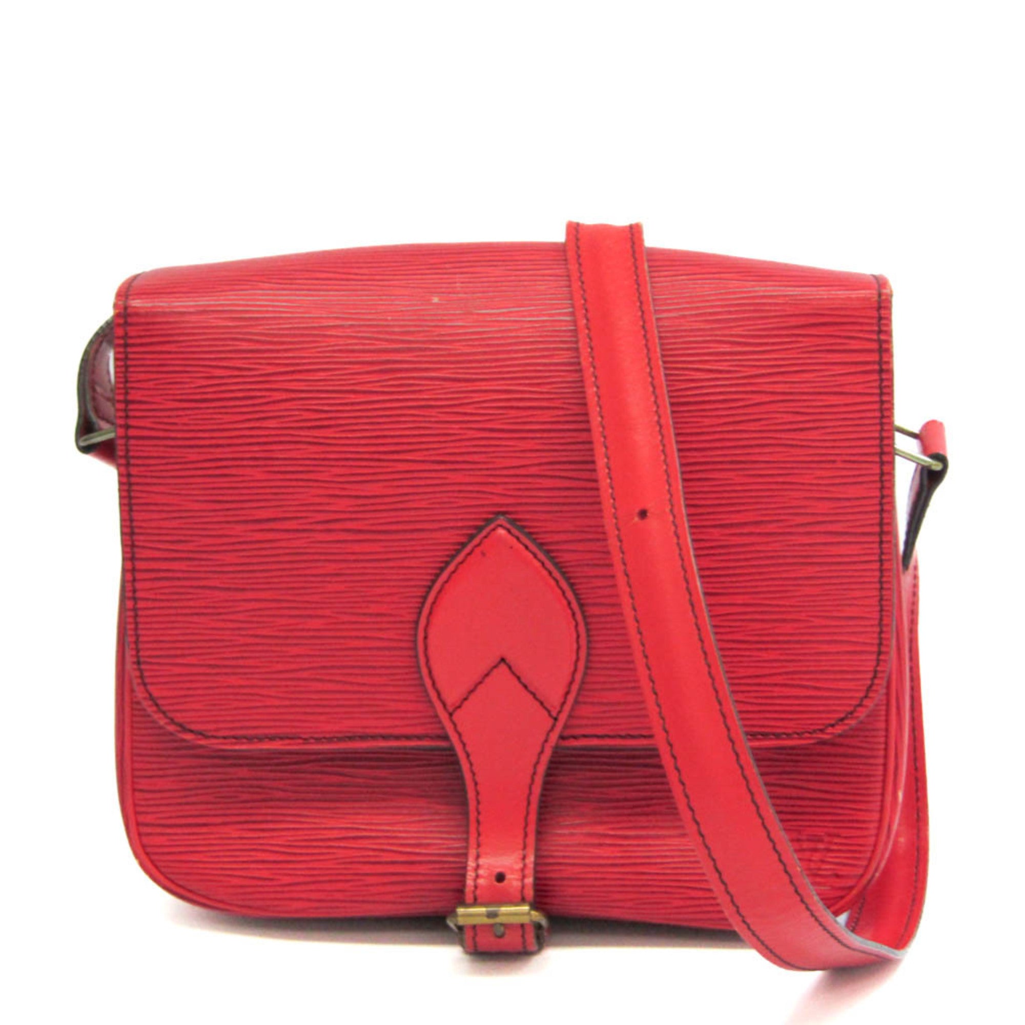 Louis Vuitton Epi Cartouchiere M52247 Women's Shoulder Bag Castilian Red