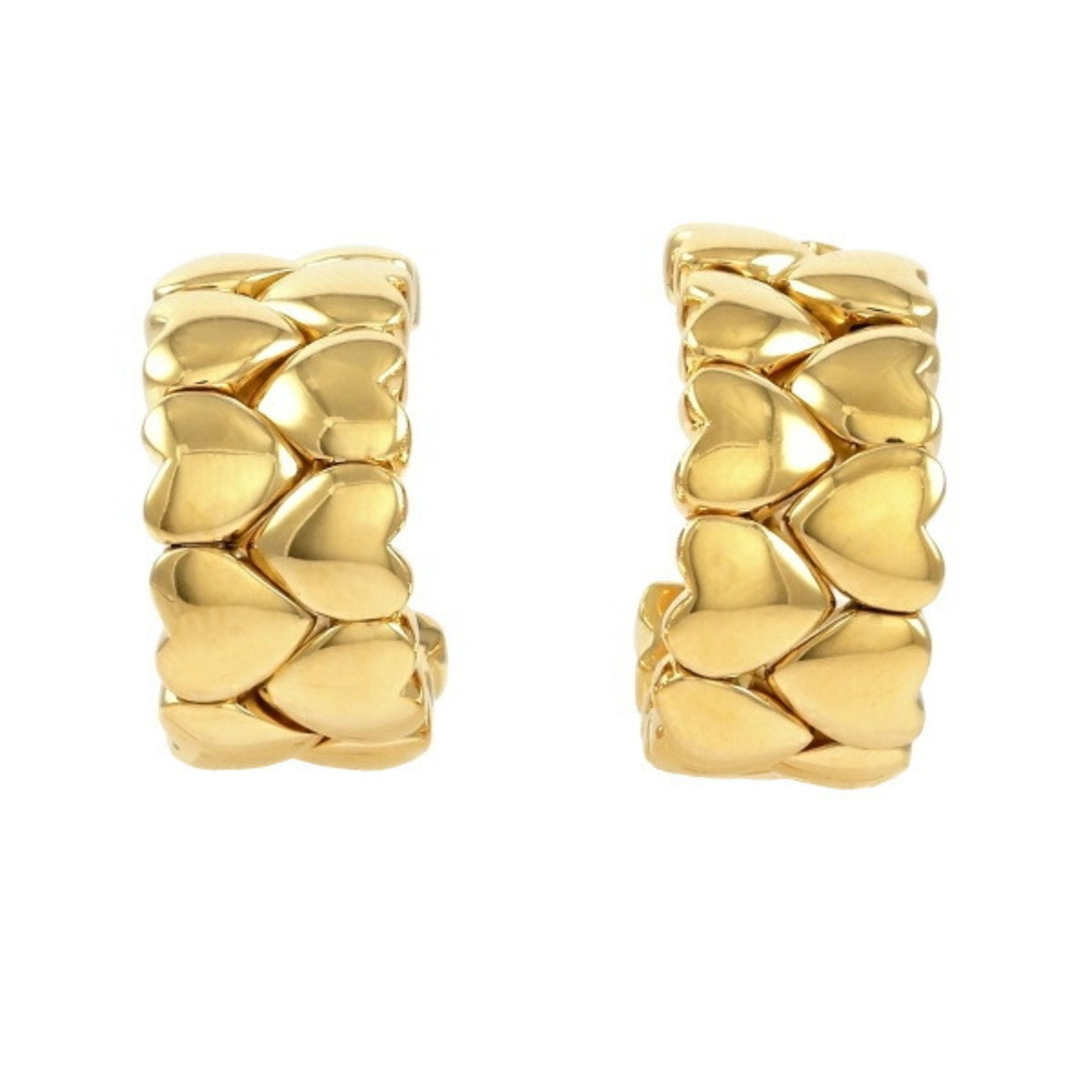 CARTIER double heart K18YG yellow gold earrings