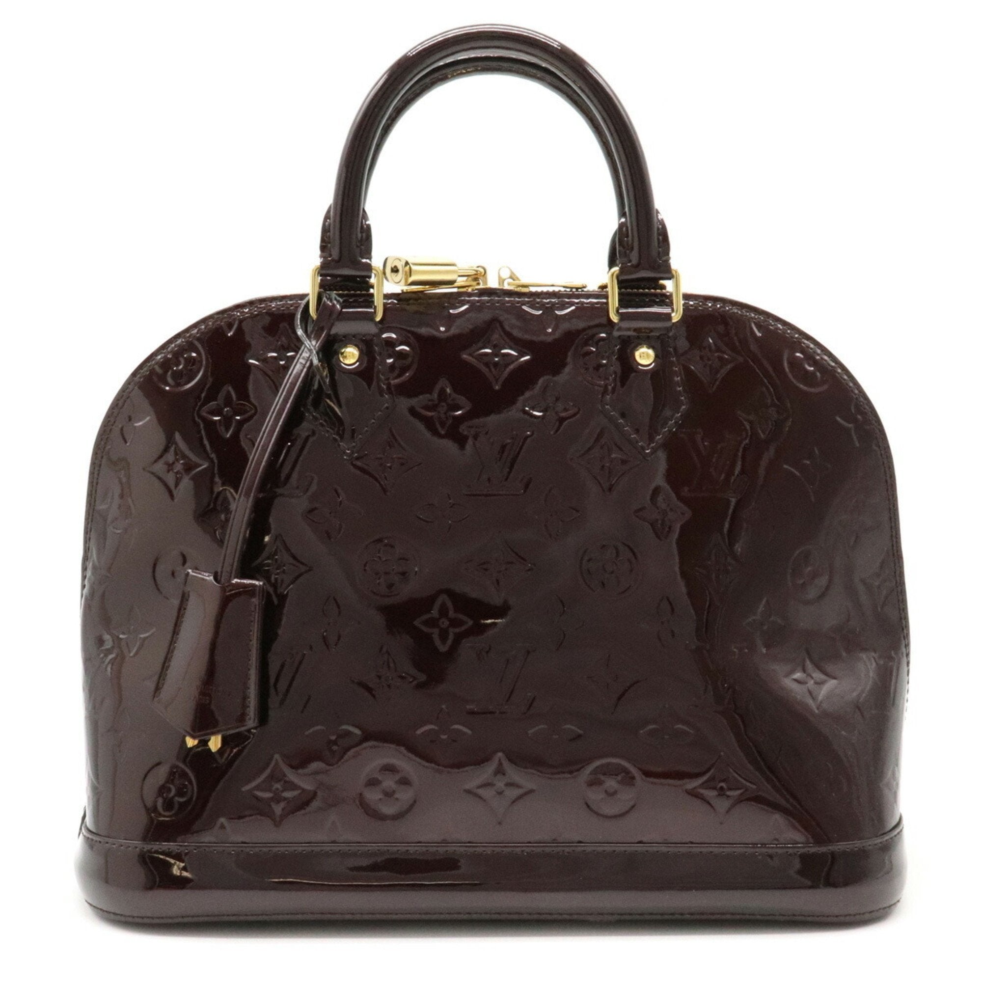 Louis Vuitton Alma Pm Patent Leather Handbag in Black