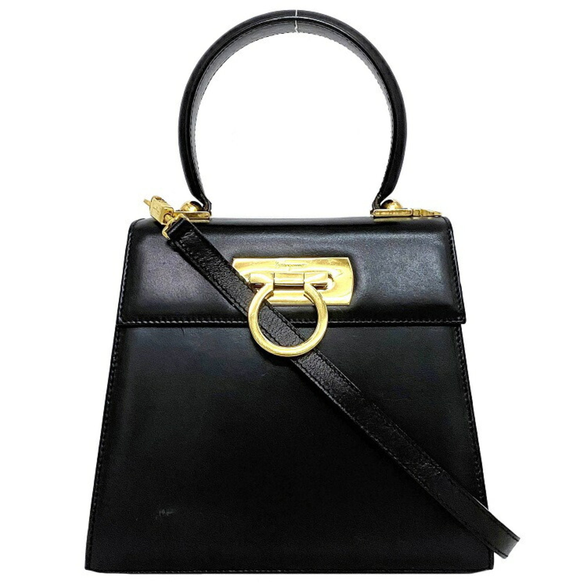 Salvatore Ferragamo Gancini Black Leather Bifold India