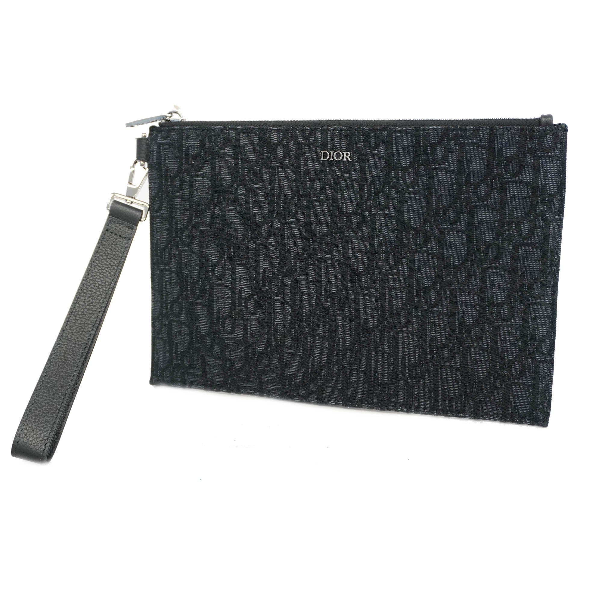 Christian Dior Clutch bag leather black Pouch. Unisex