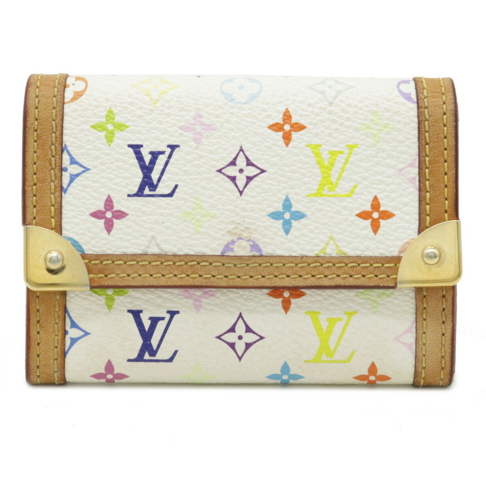 LOUIS VUITTON Monogram Multicolore Elise Wallet White