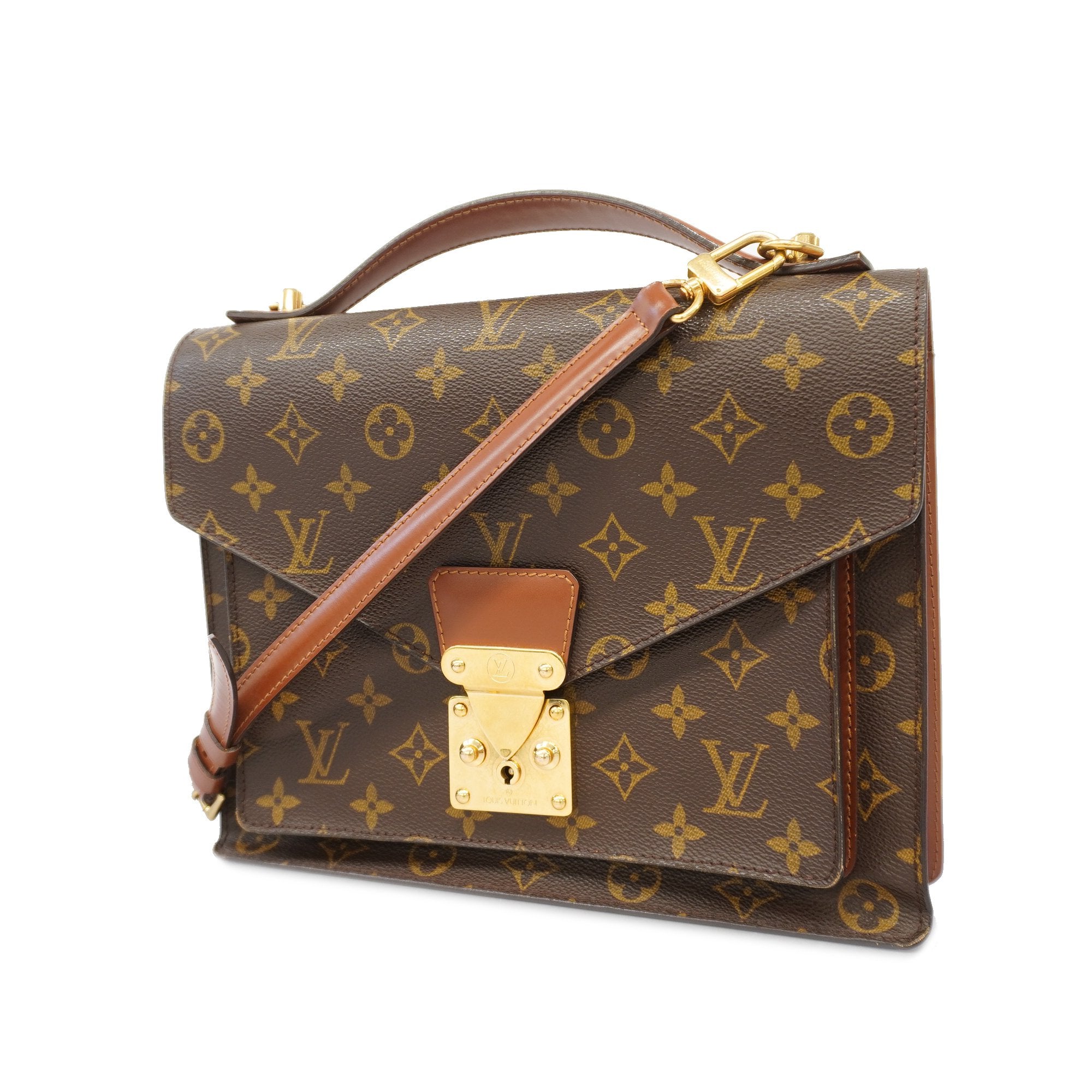 Louis Vuitton Monceau Handbag Monogram Canvas Brown