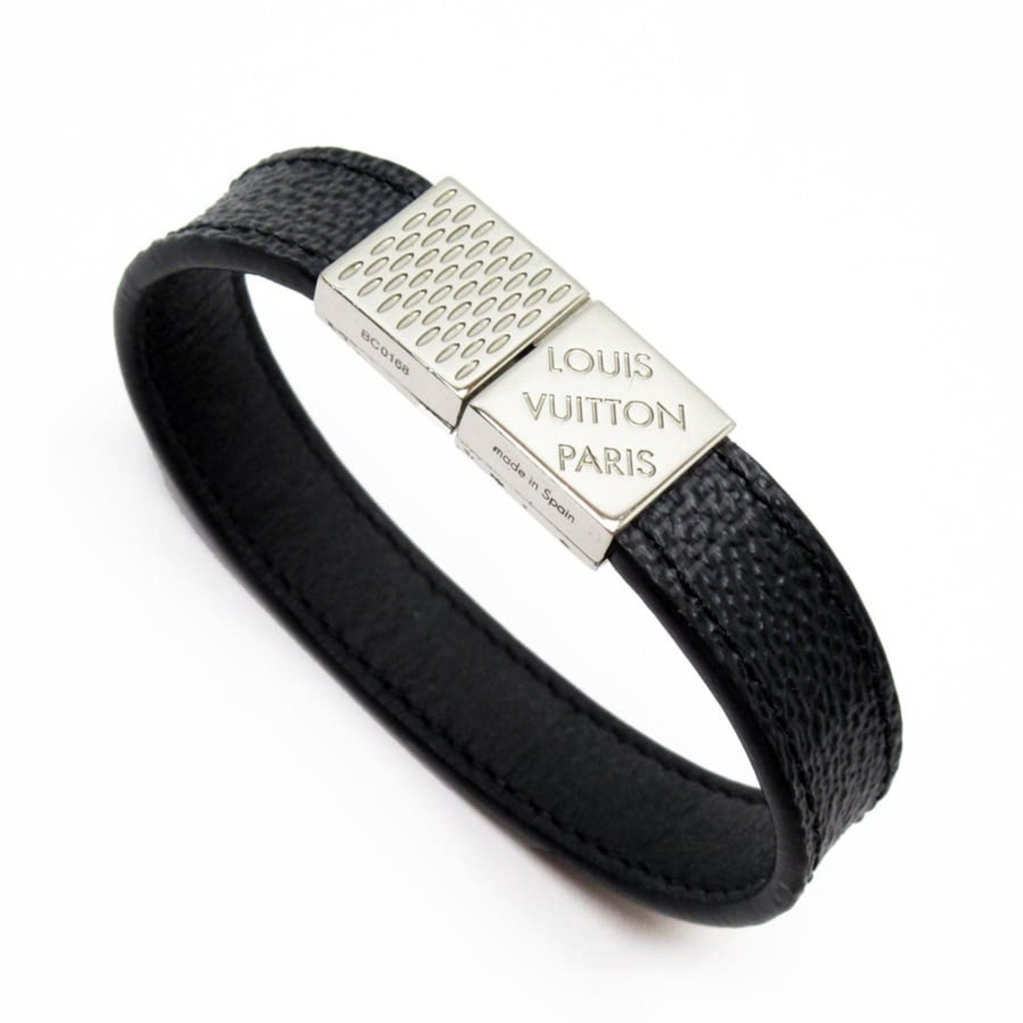 Louis Vuitton Bracelet Damier Graphite Black Pritt Reversible M6300E