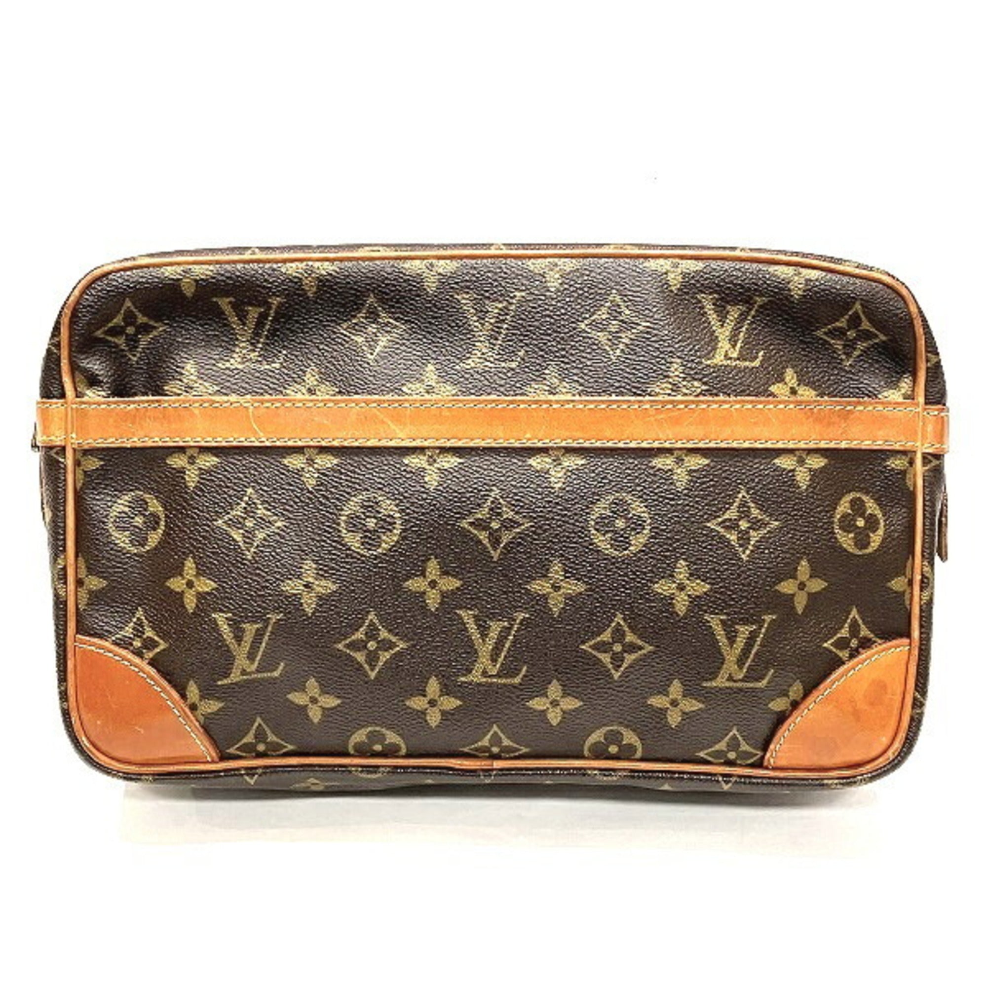 Authentic Louis Vuitton Monogram Compiegne 28 Clutch Hand Bag M51845 LV  7269G