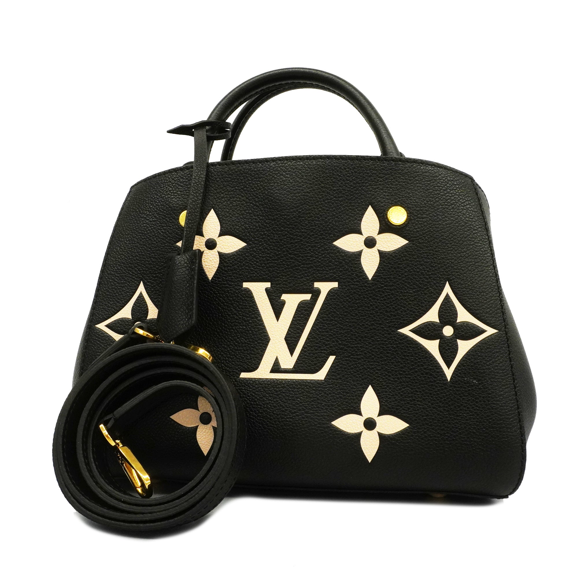Louis Vuitton Montaigne Size Bb Noir M45778 Monogram Empreinte Leather