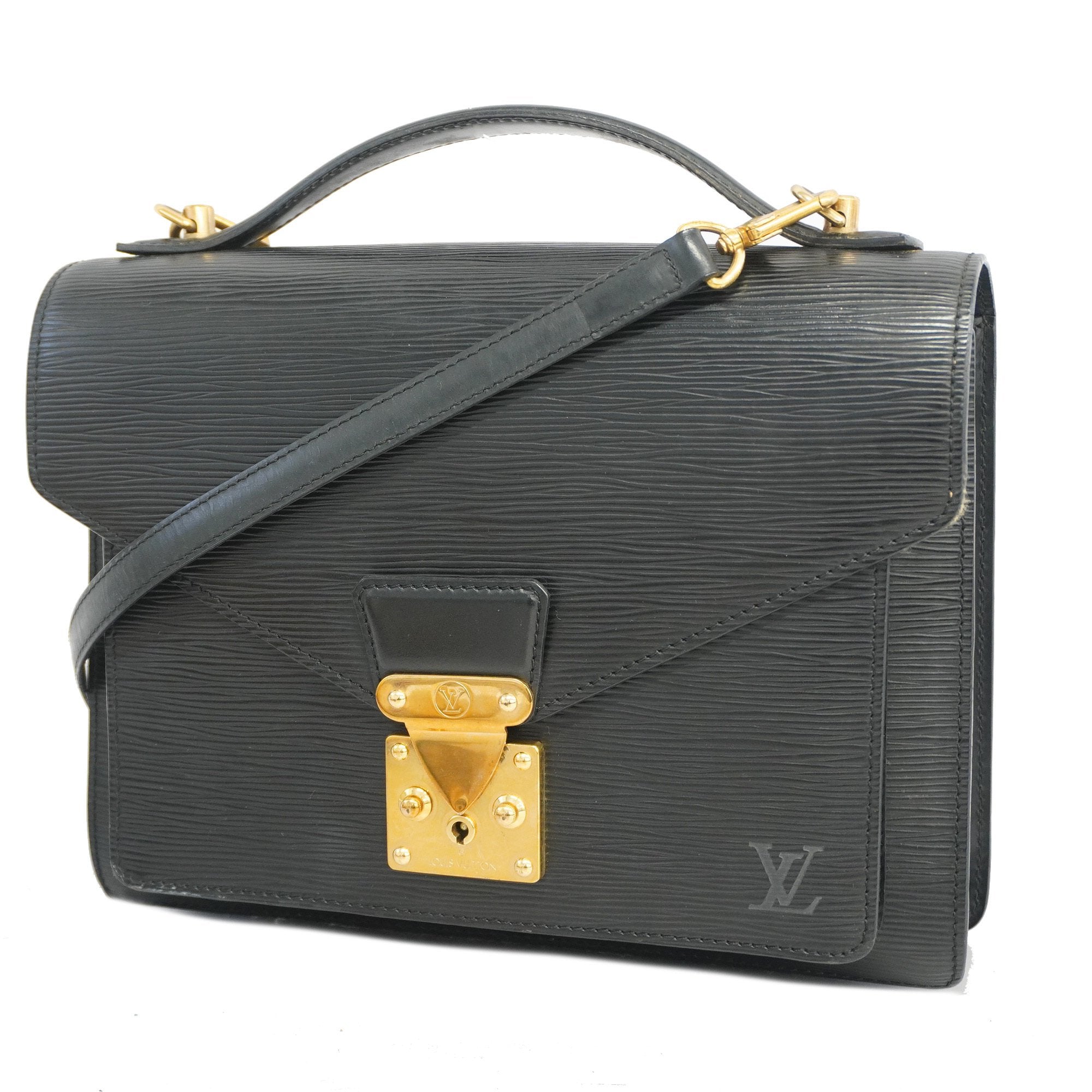 Louis Vuitton Epi Monceau 2Way Hand Bag Briefcase Black M52122 LV