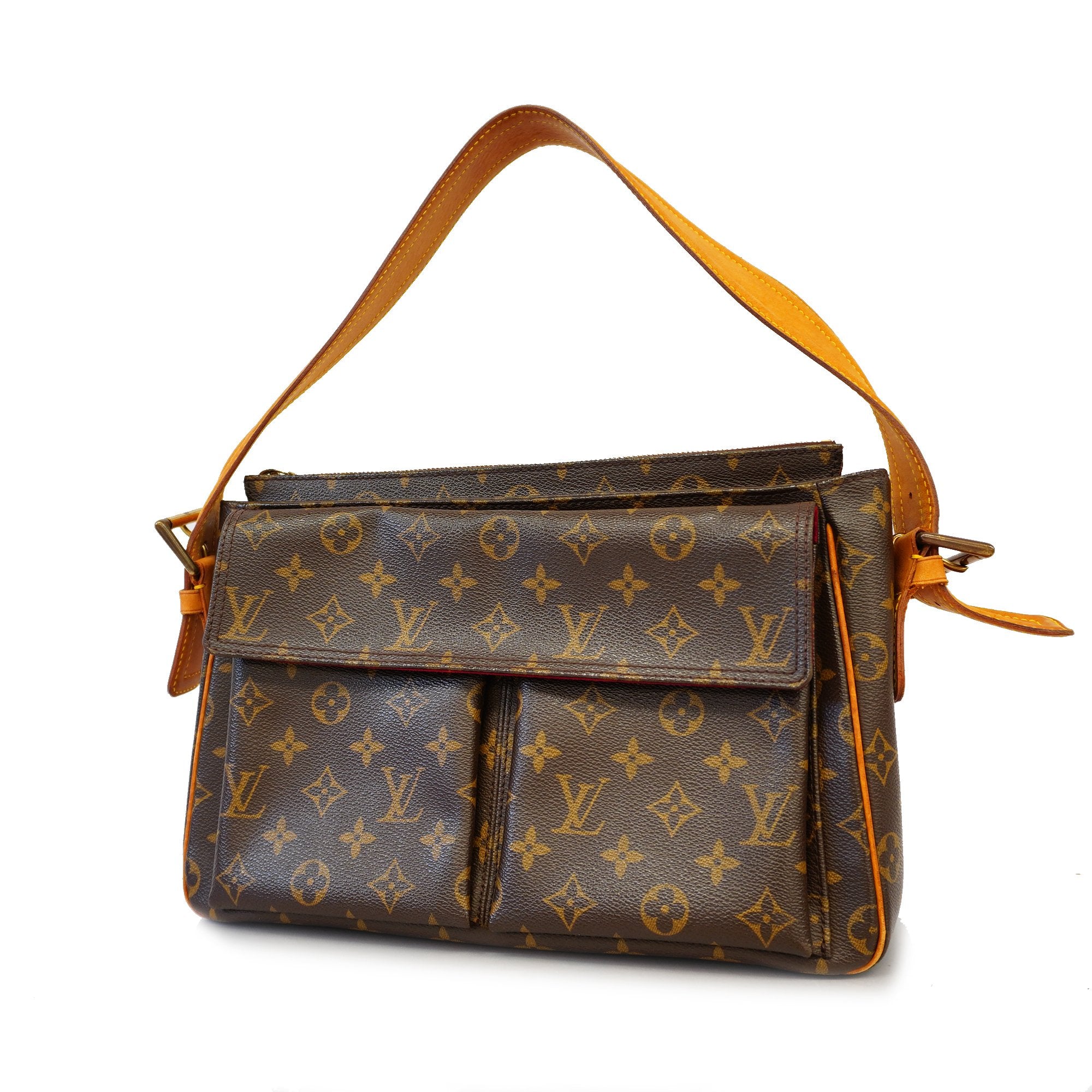 Louis Vuitton Viva Cite Top Handle Bag Brown Leather Monogram