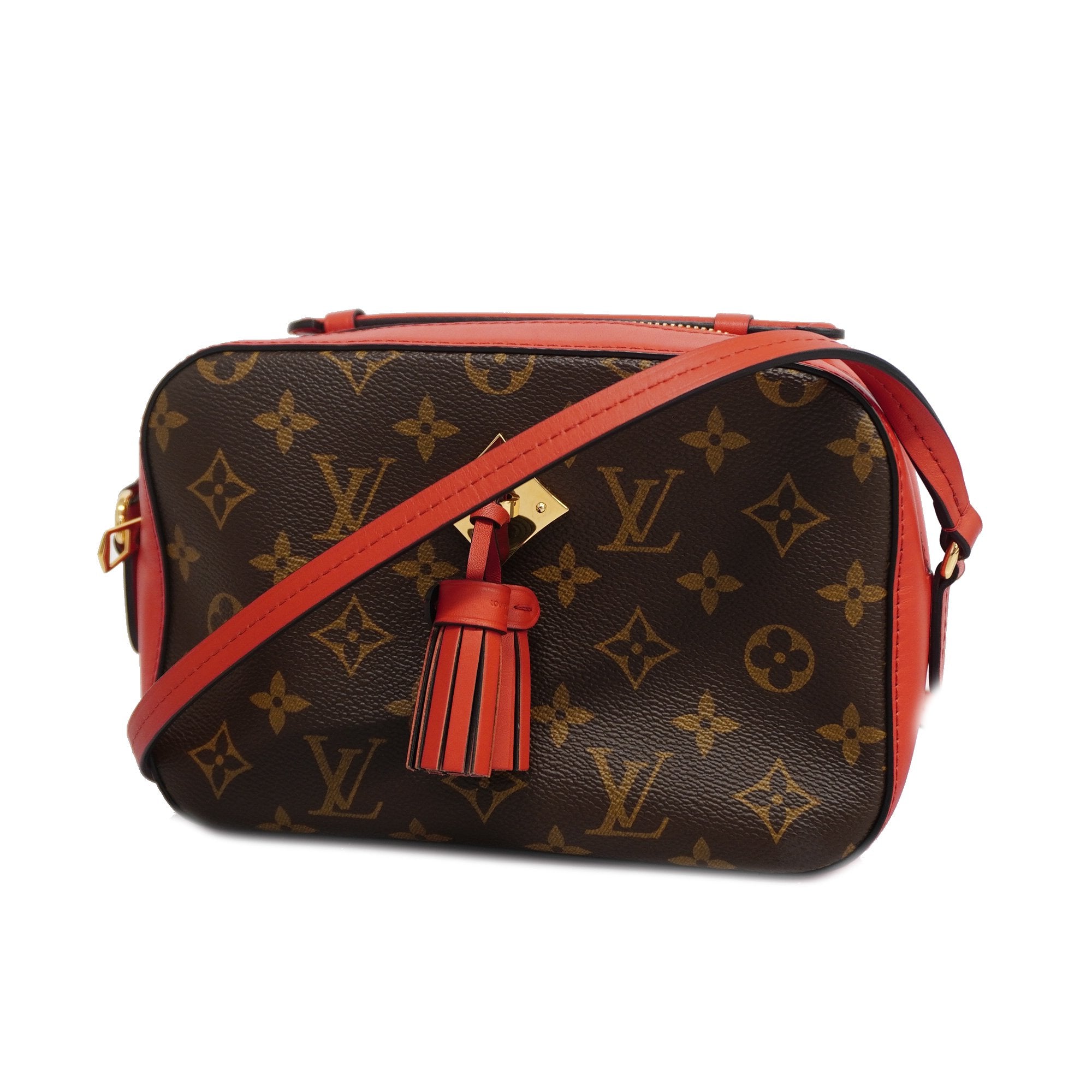 Louis Vuitton, Bags, Auth Louis Vuitton Shoulder Bag Monogram Saintonge  M43556 Coquelicot