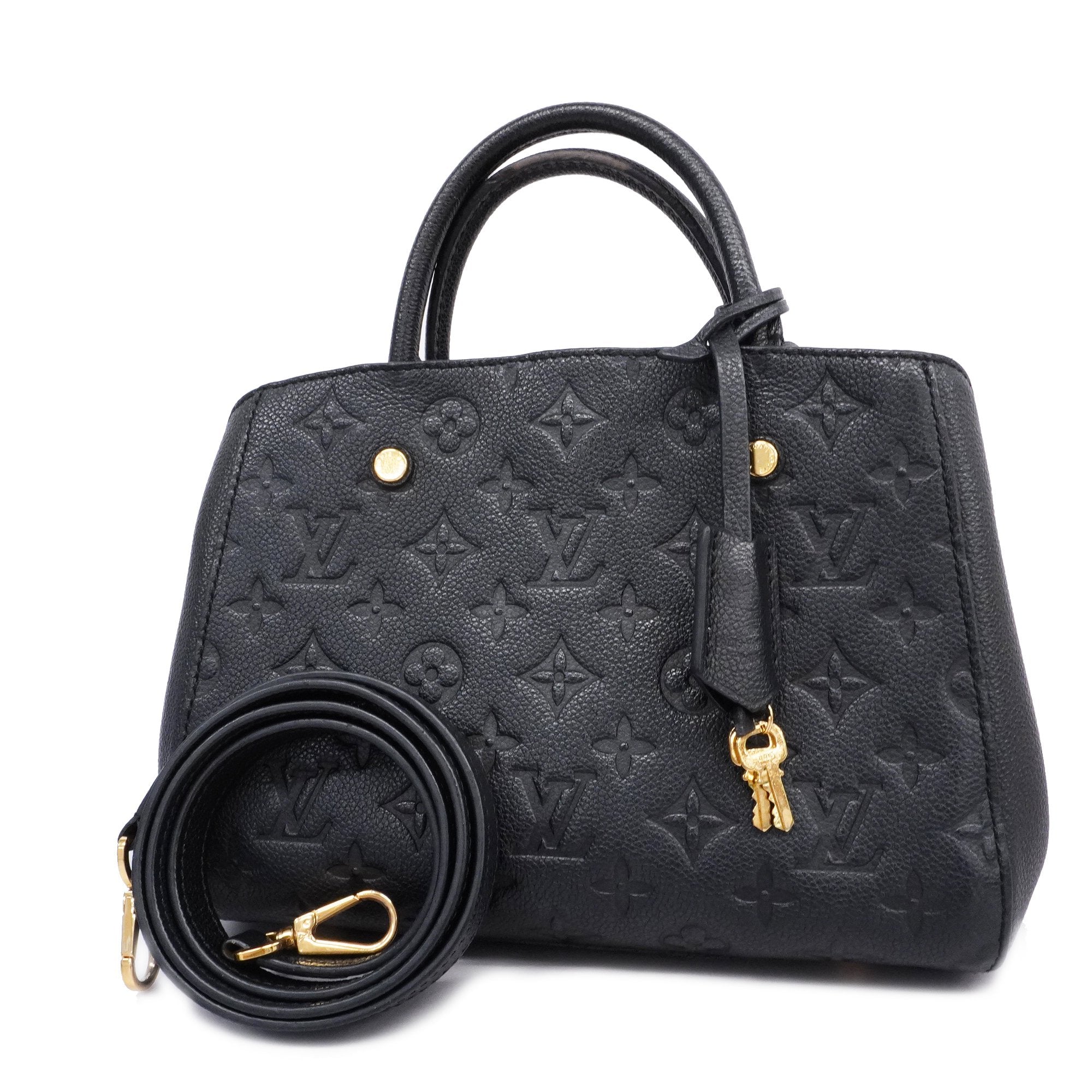 Louis Vuitton Noir Monogram Empreinte Leather Montaigne BB Bag