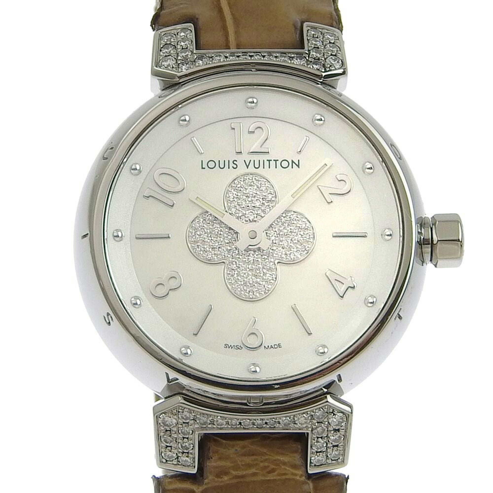 Authenticated Used Louis Vuitton LOUIS VUITTON Tambour Brown Dial Watch  Women's