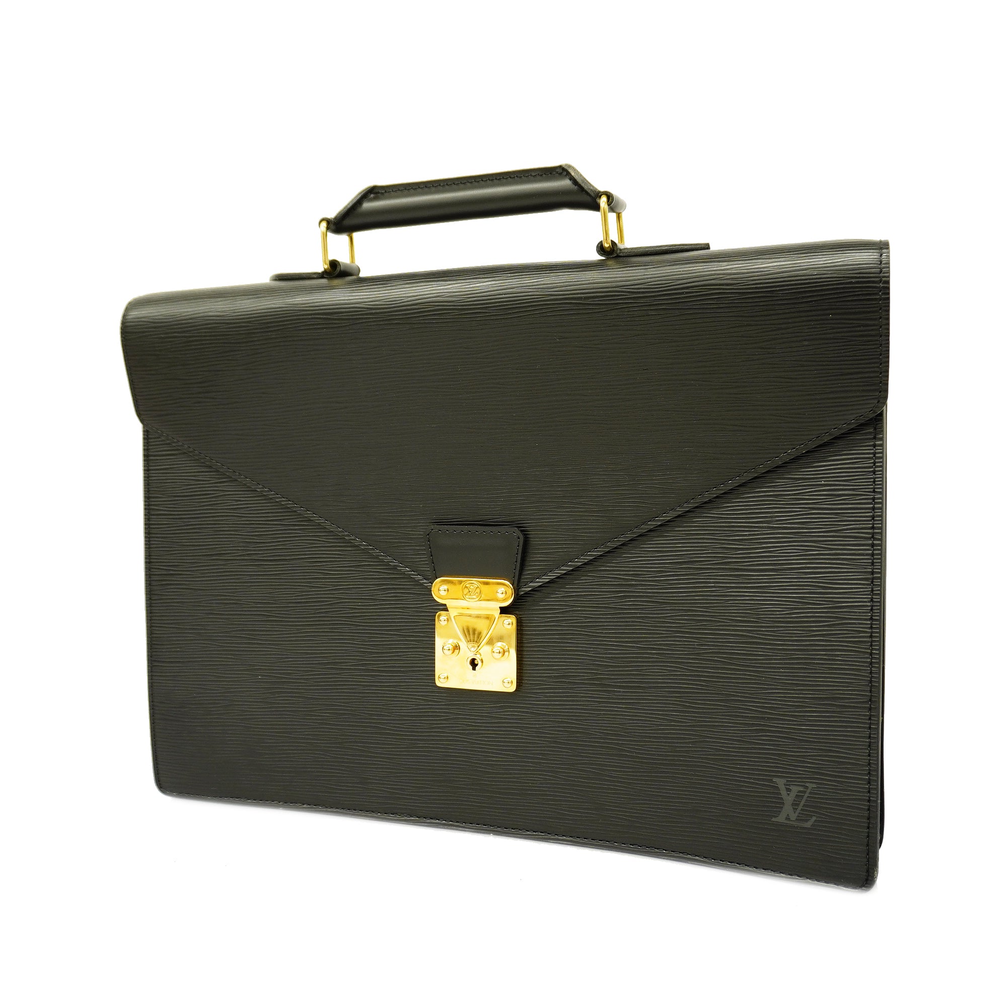 Auth Louis Vuitton Epi M54412 Men's Briefcase Noir