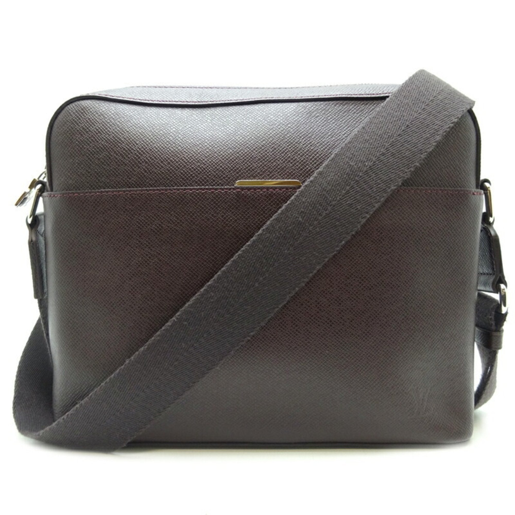 Louis Vuitton Anton Shoulder Bag in Brown Taiga Leather