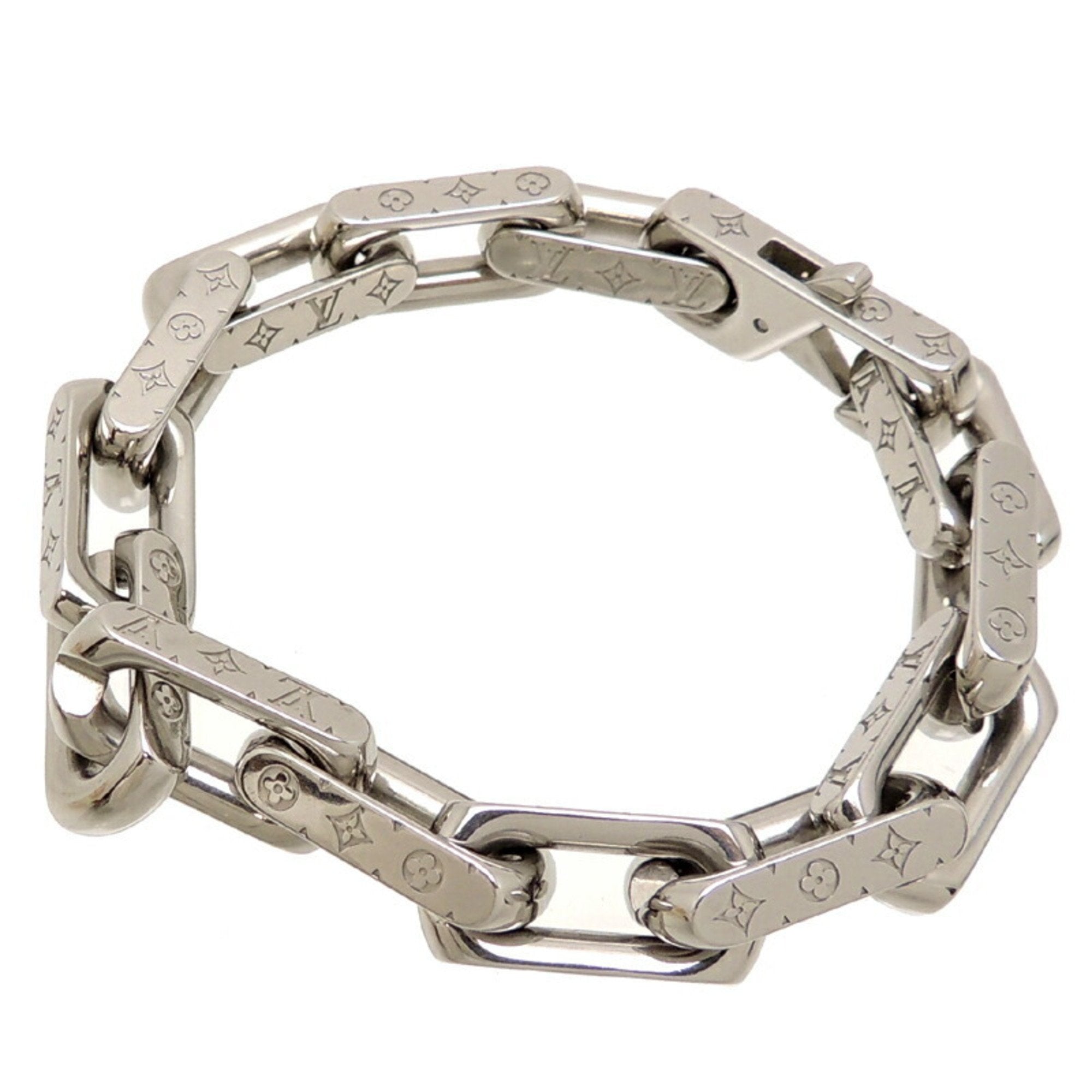 Louis Vuitton Monogram Chain Bracelet, Silver, M