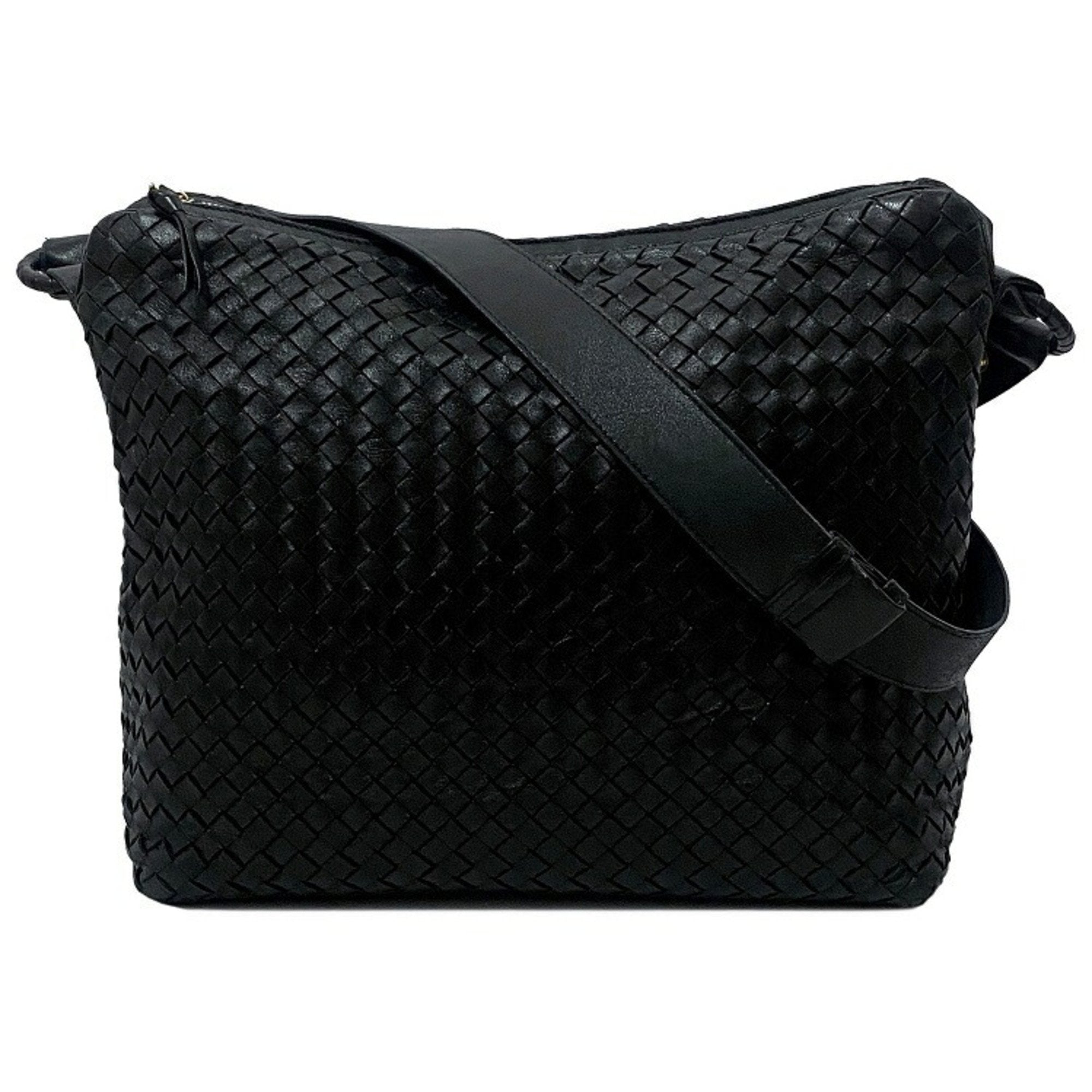BOTTEGA-VENETA-Intrecciato-Leather-Shoulder-Bag-Black-115654 – dct