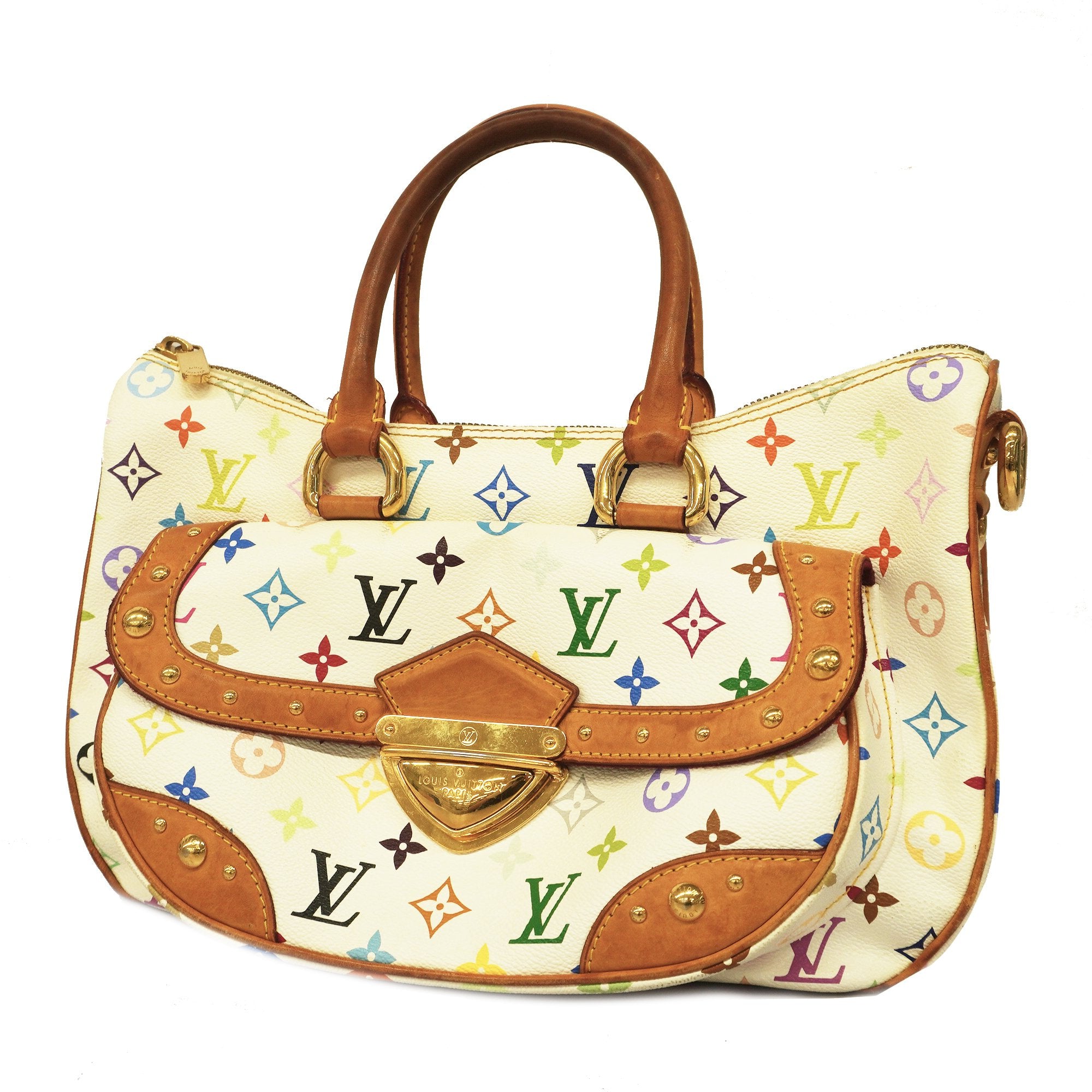 Louis Vuitton x Murakami Rita Satchel White Blanc Multicolor Monogram  Leather