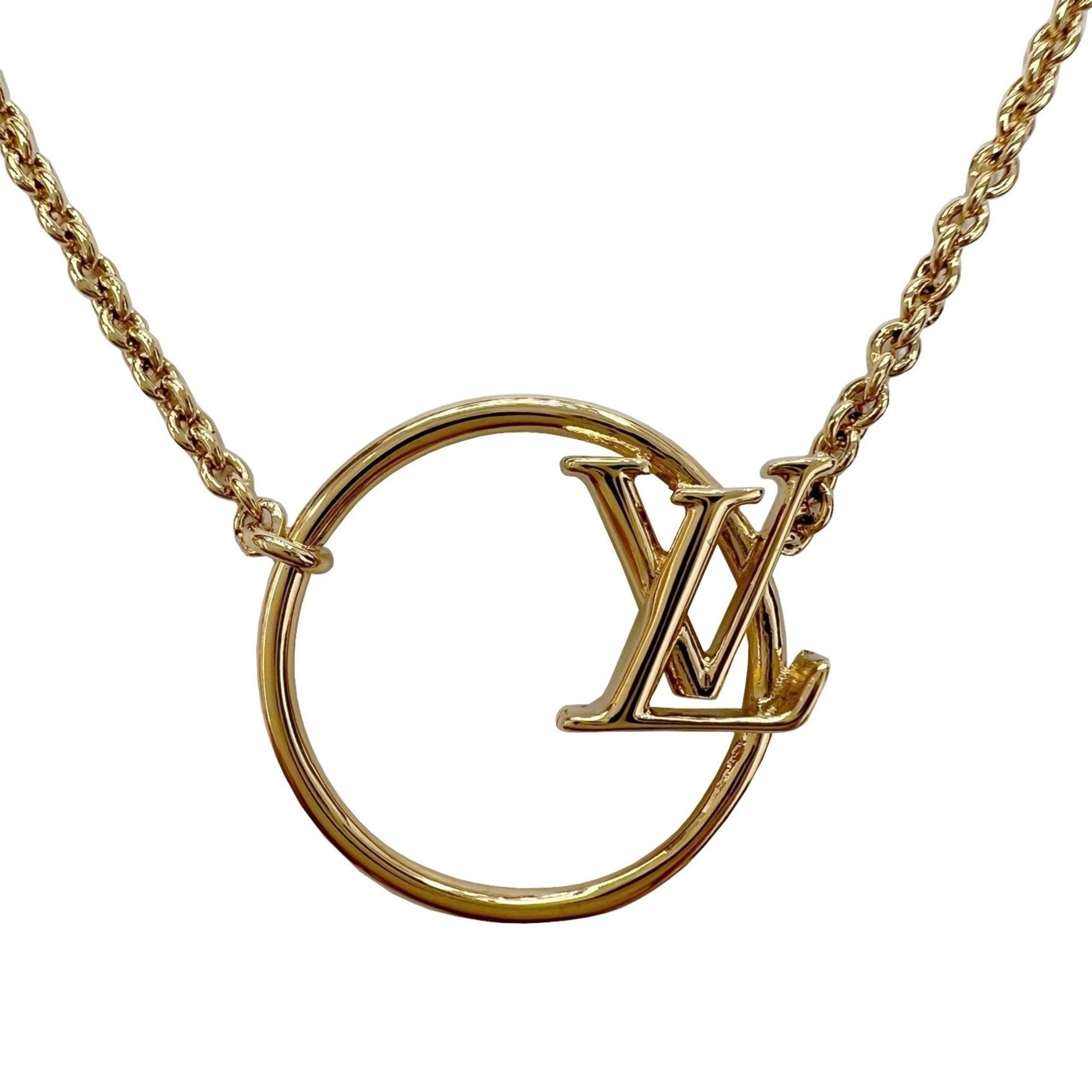 Authenticated Used Louis Vuitton LOUIS VUITTON Necklace Collier LV Eclipse  M00762 Gold Color Ladies 