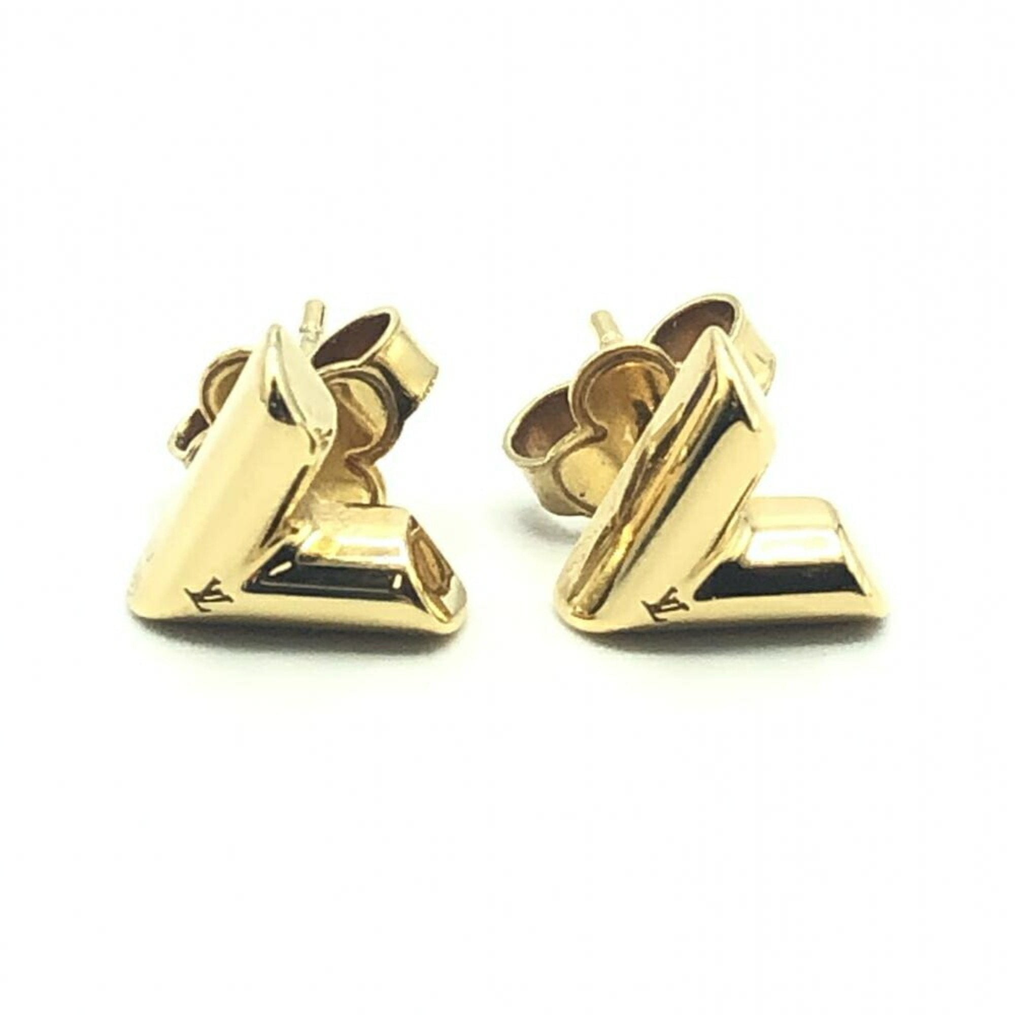 Louis Vuitton V Mens Earrings, Gold