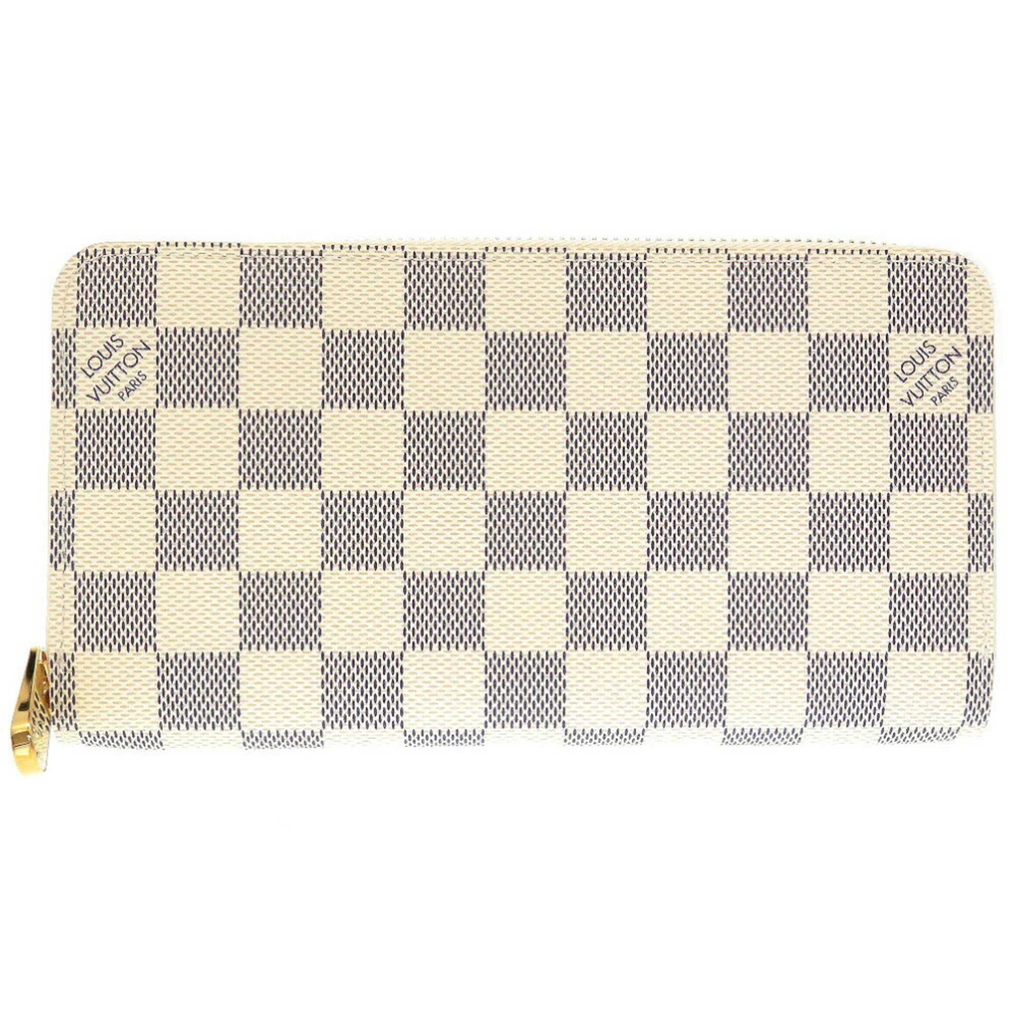 Louis Vuitton Zip Around Damier Azur Wallet White