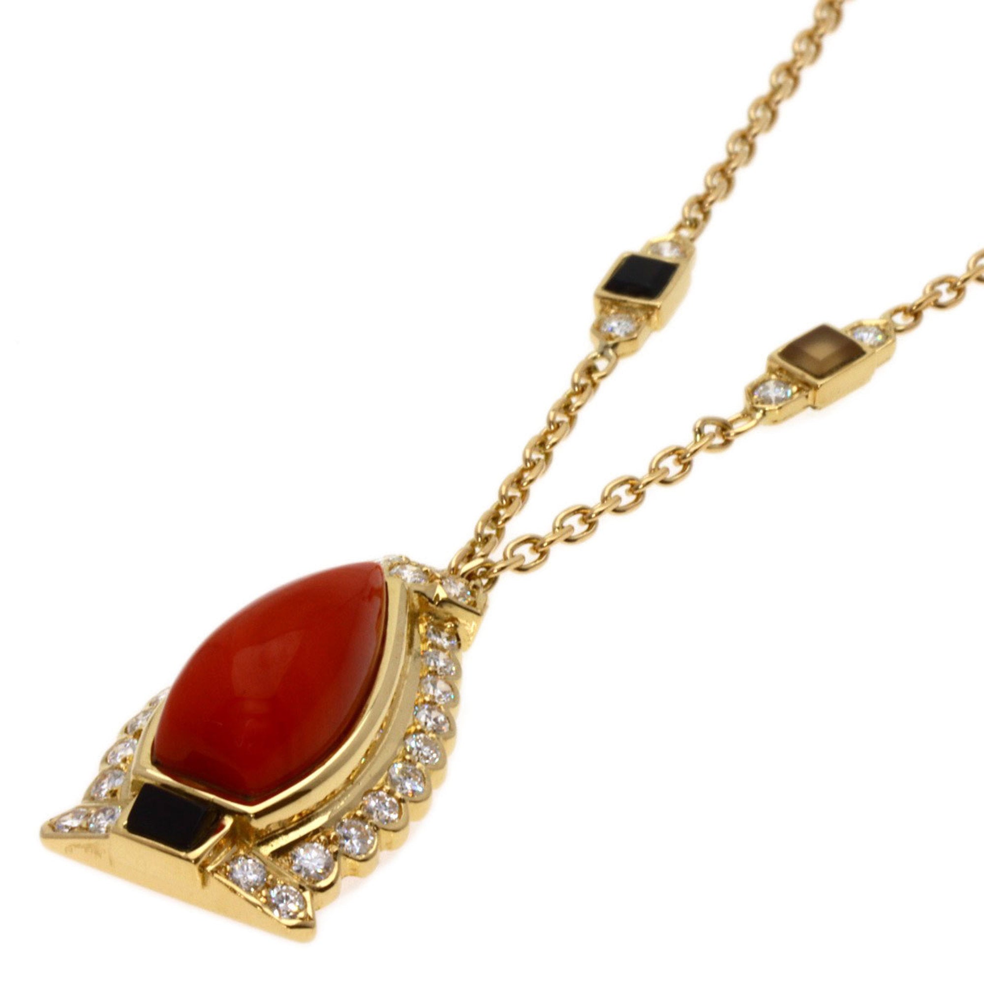 CRH7000333 - High Jewelry necklace - Rose gold, coral, onyx, black lacquer,  diamonds - Cartier