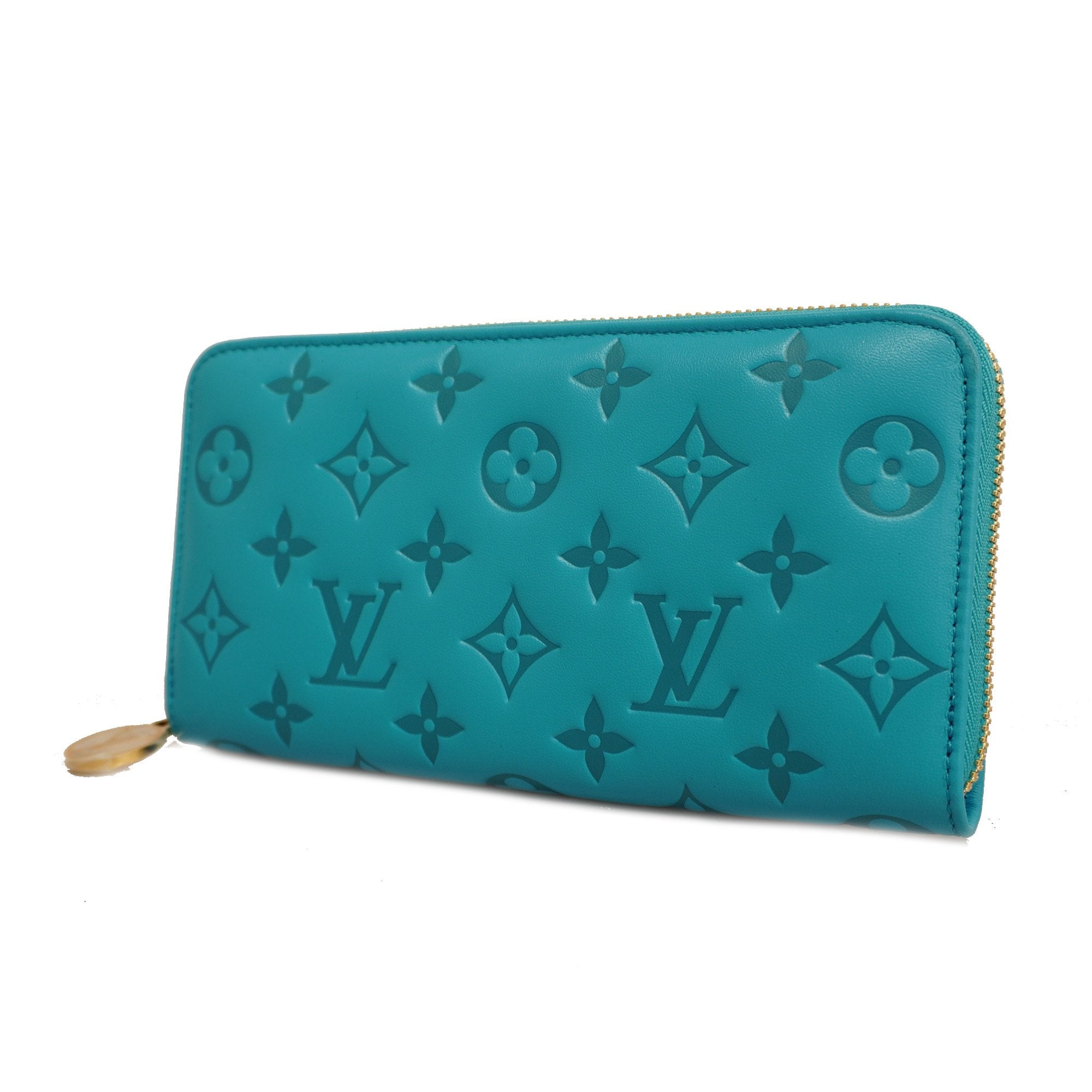 Louis Vuitton Zippy Wallet Round Purse M81512 Turquoise Monogram