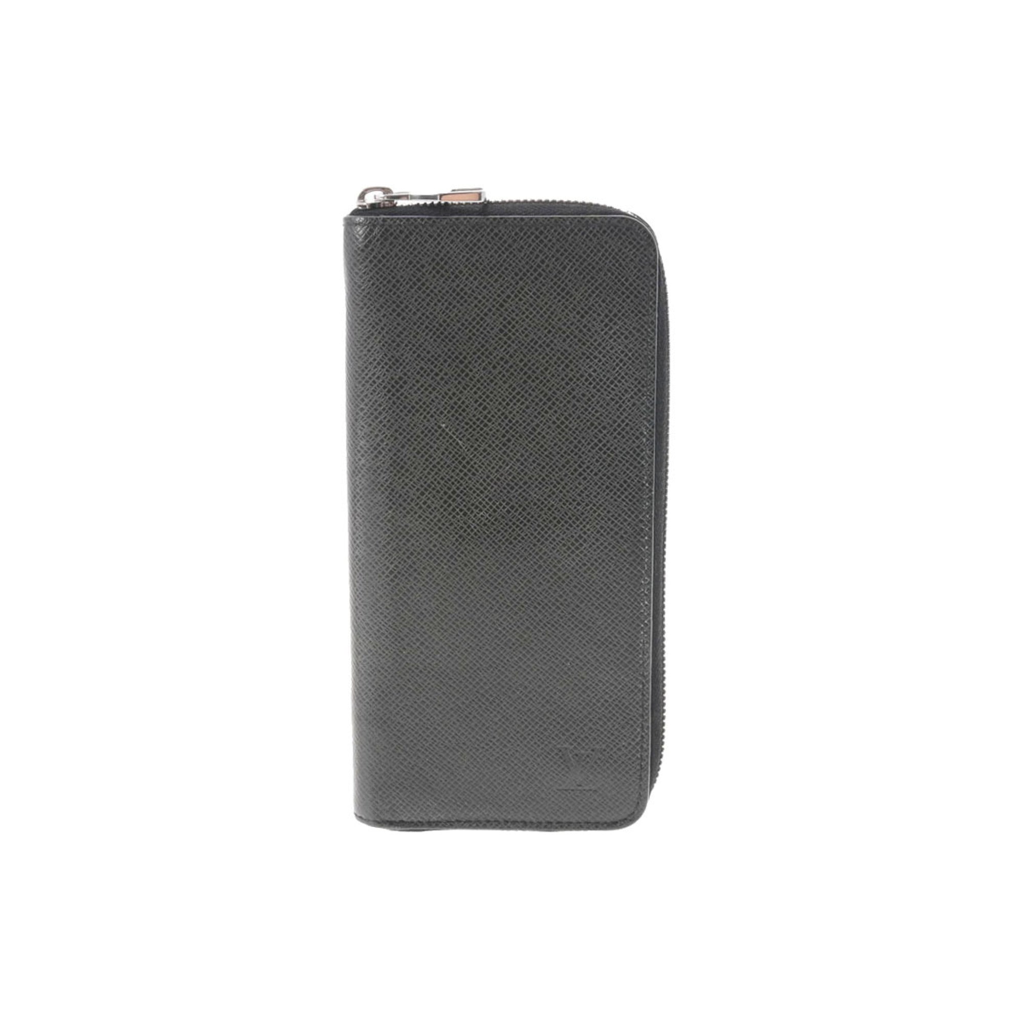 Louis Vuitton Zippy Vertical Taiga Long Wallet Black