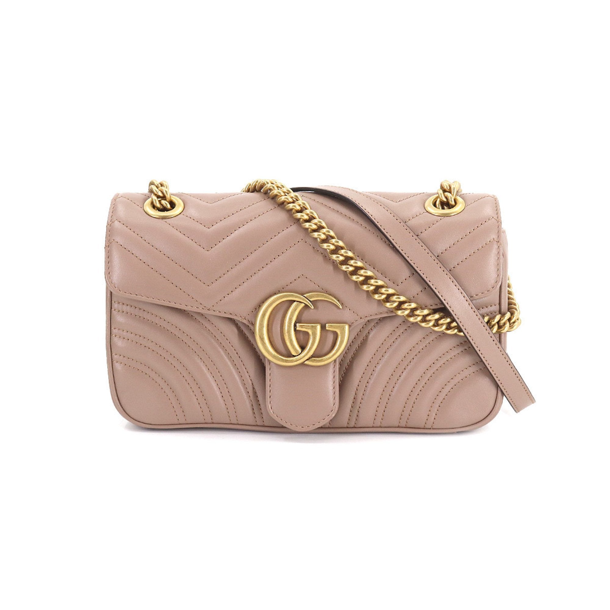 443497 Gucci GG Marmont Small Shoulder Bag-Beige/ebony