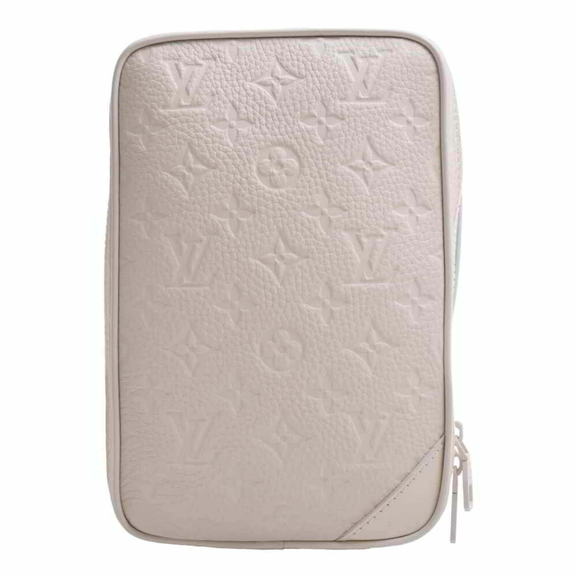 White Louis Vuitton Monogram Taurillon Utility Side Crossbody Bag