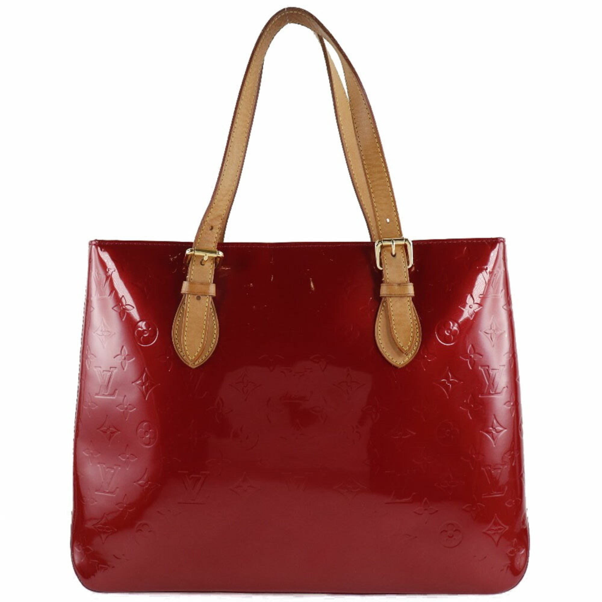 Louis Vuitton Brentwood Tote Bag M91989 Monogram Vernis Pomme d'Amour Red  FL4038 Women's