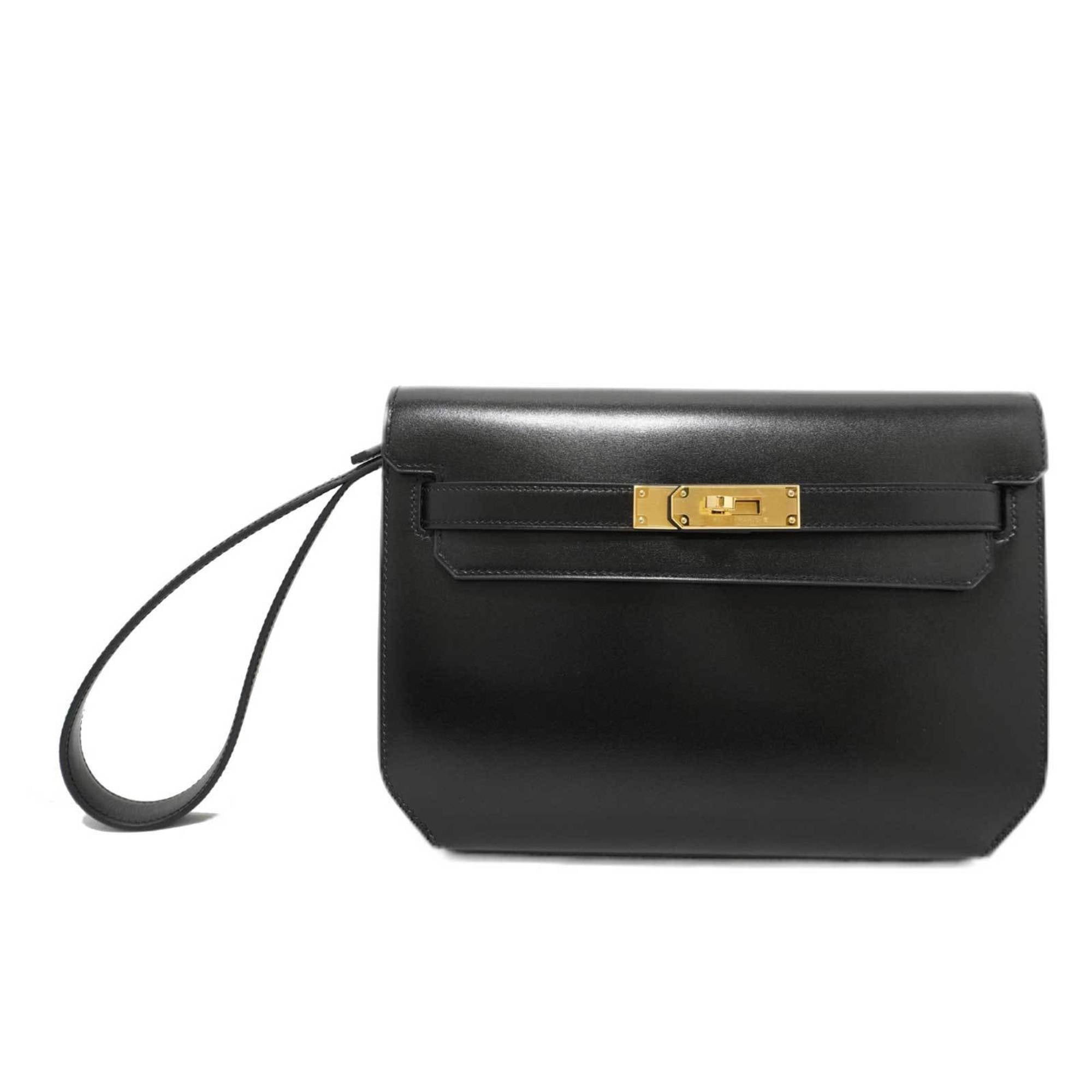 Hermes Black Epsom Leather Kelly Depeche Briefcase