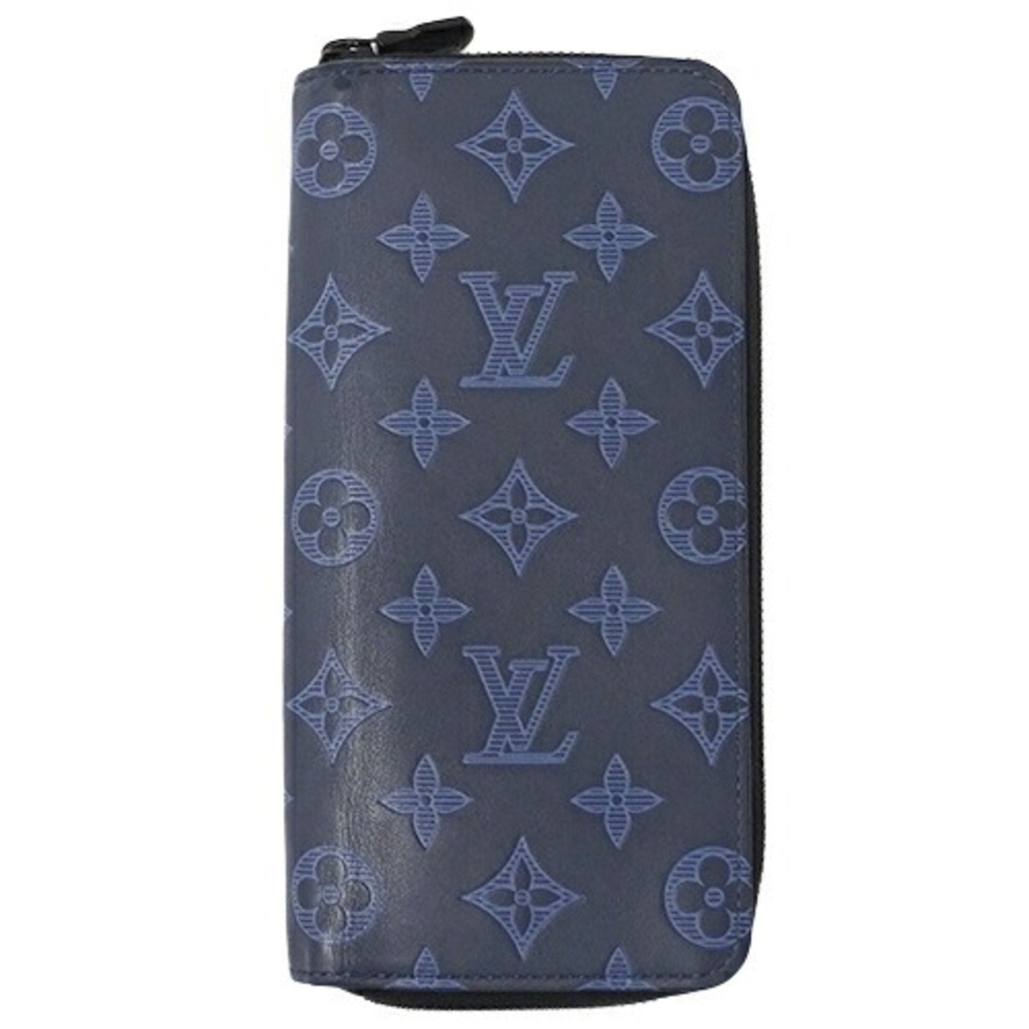 Louis Vuitton Navy Blue Monogram Shadow Zippy Long Wallet Auction  (0067-2555320)