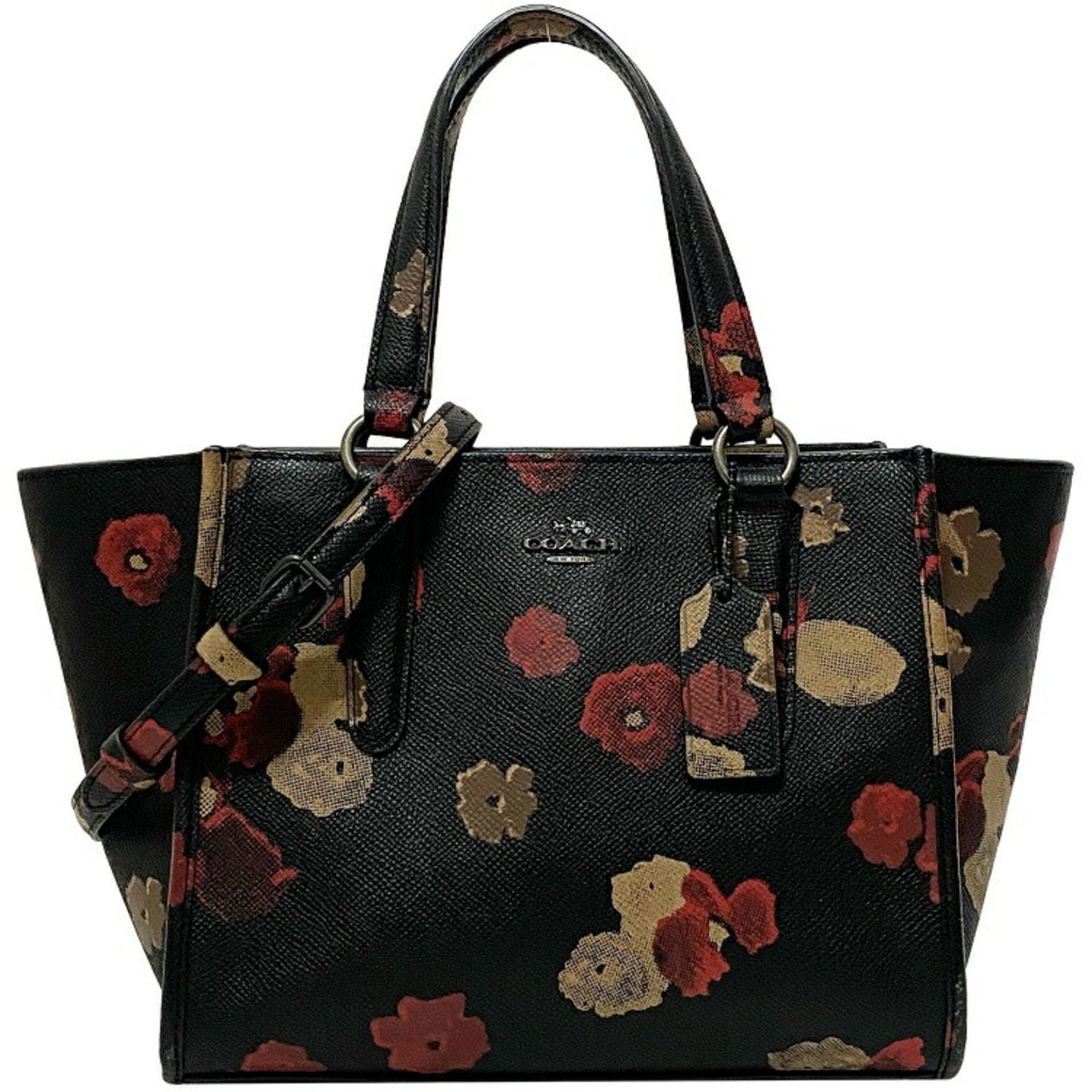 Coach Handcrafted Small Floral Bag Black Leather ref.318128 - Joli