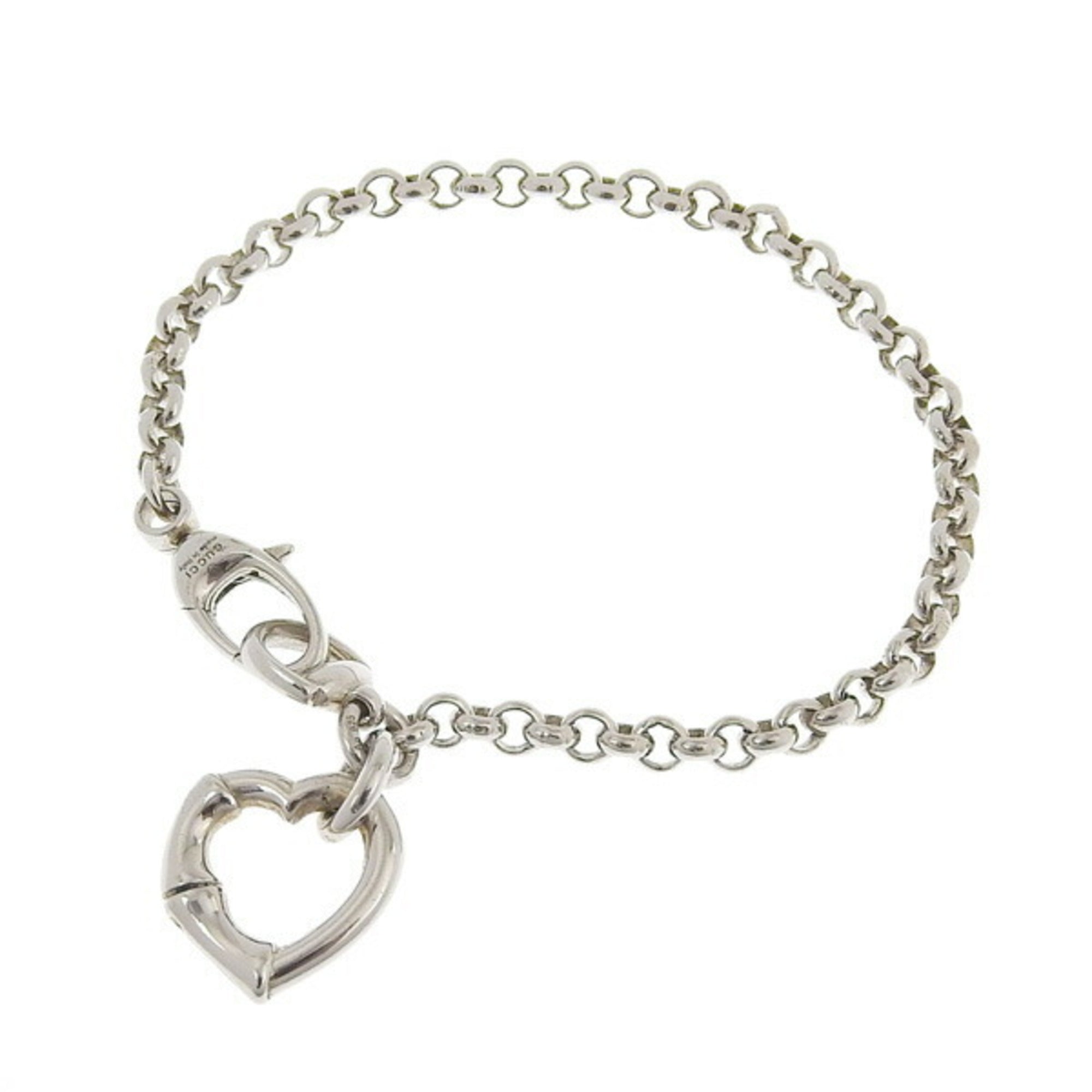 GUCCI SV925 Heart Bracelet Silver Women's