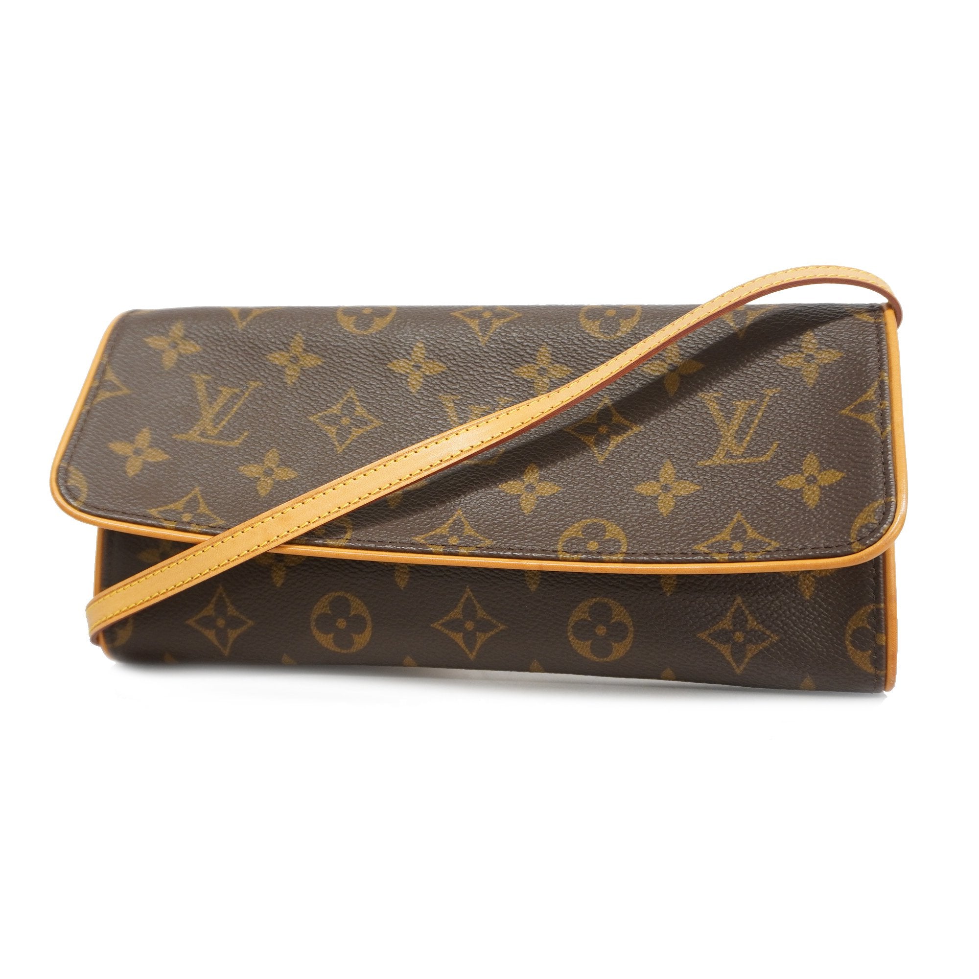 LV LOUIS VUITTON Monogram Canvas Pochette Twin Crossbody Bag GM M51852  Messanger